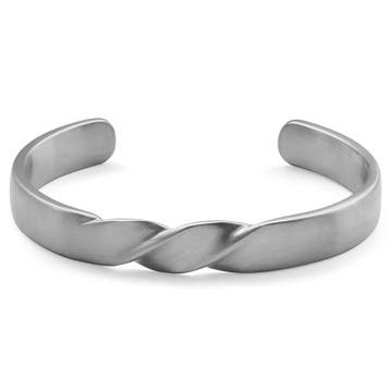 Evan  | Silver-Tone Stainless Steel Twisted Cuff Bracelet