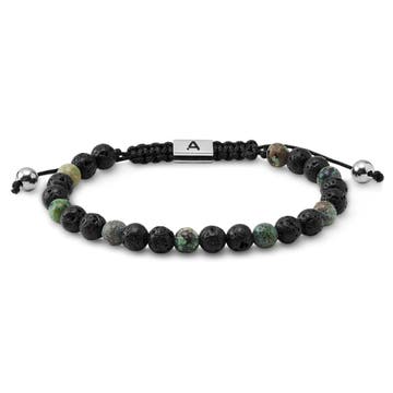 Sanatio | 6 mm lavastein og afrikansk turkis steinarmbånd Sanatio | 6 mm lavastein og afrikansk turkis steinarmbånd