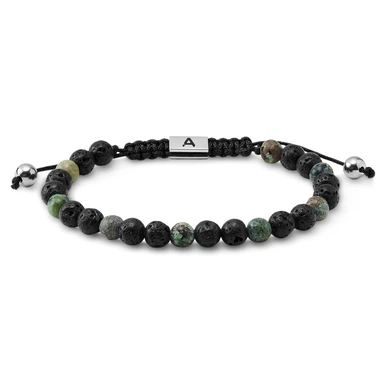 Sanatio | 6 mm Armband van lavasteen en Afrikaanse turkoois Sanatio | 6 mm Armband van lavasteen en Afrikaanse turkoois