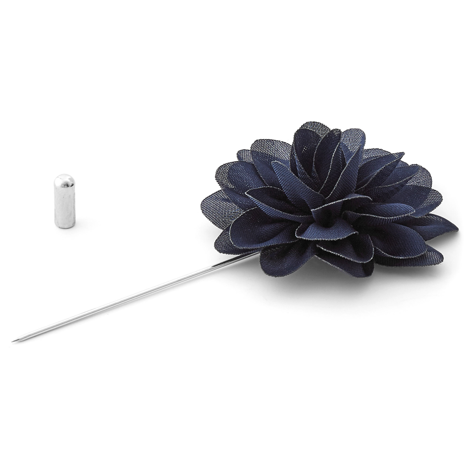 Boutonnière à fleur bleu marine "La Subtile" - 2