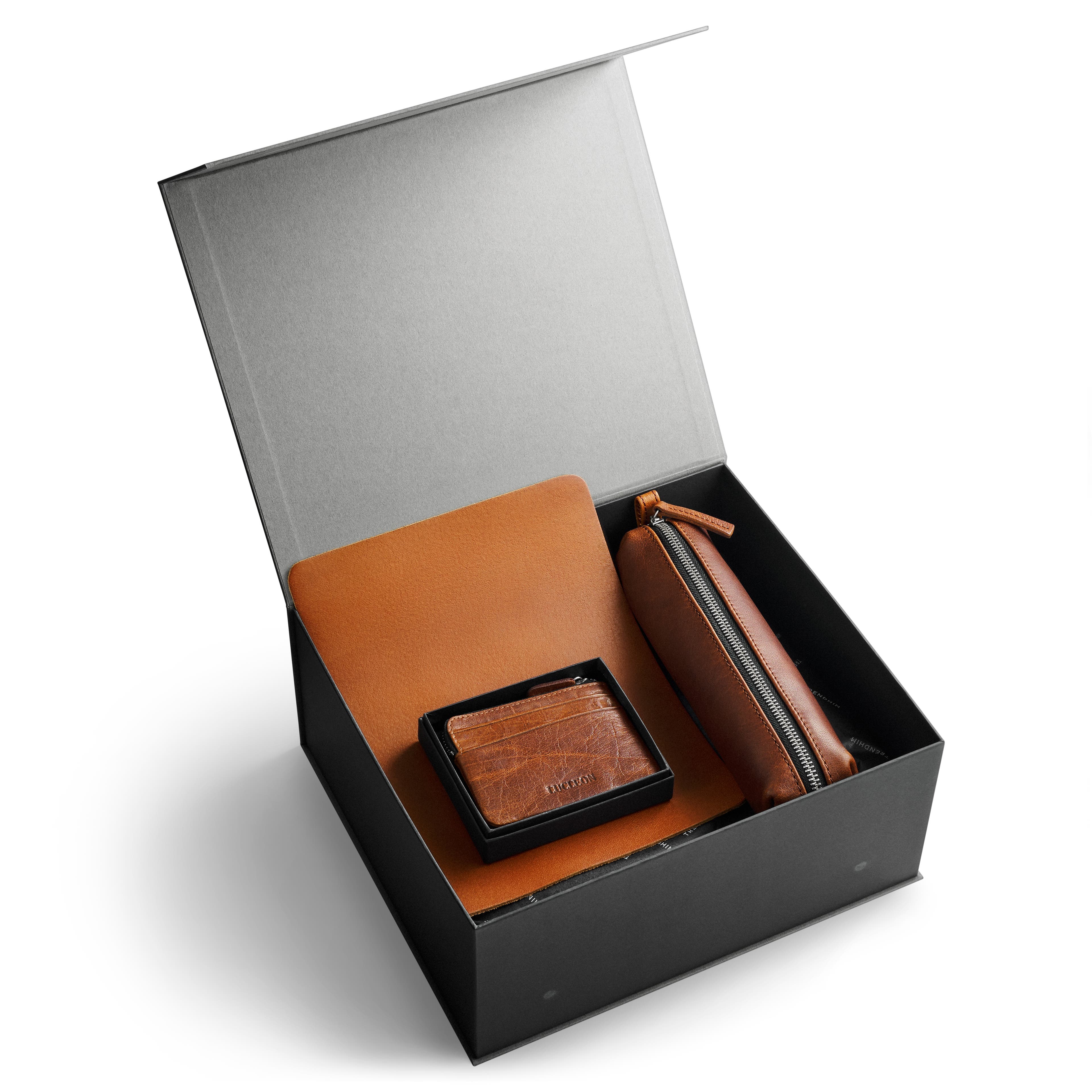 Caja de regalo profesional de oficina | Cuero marrón