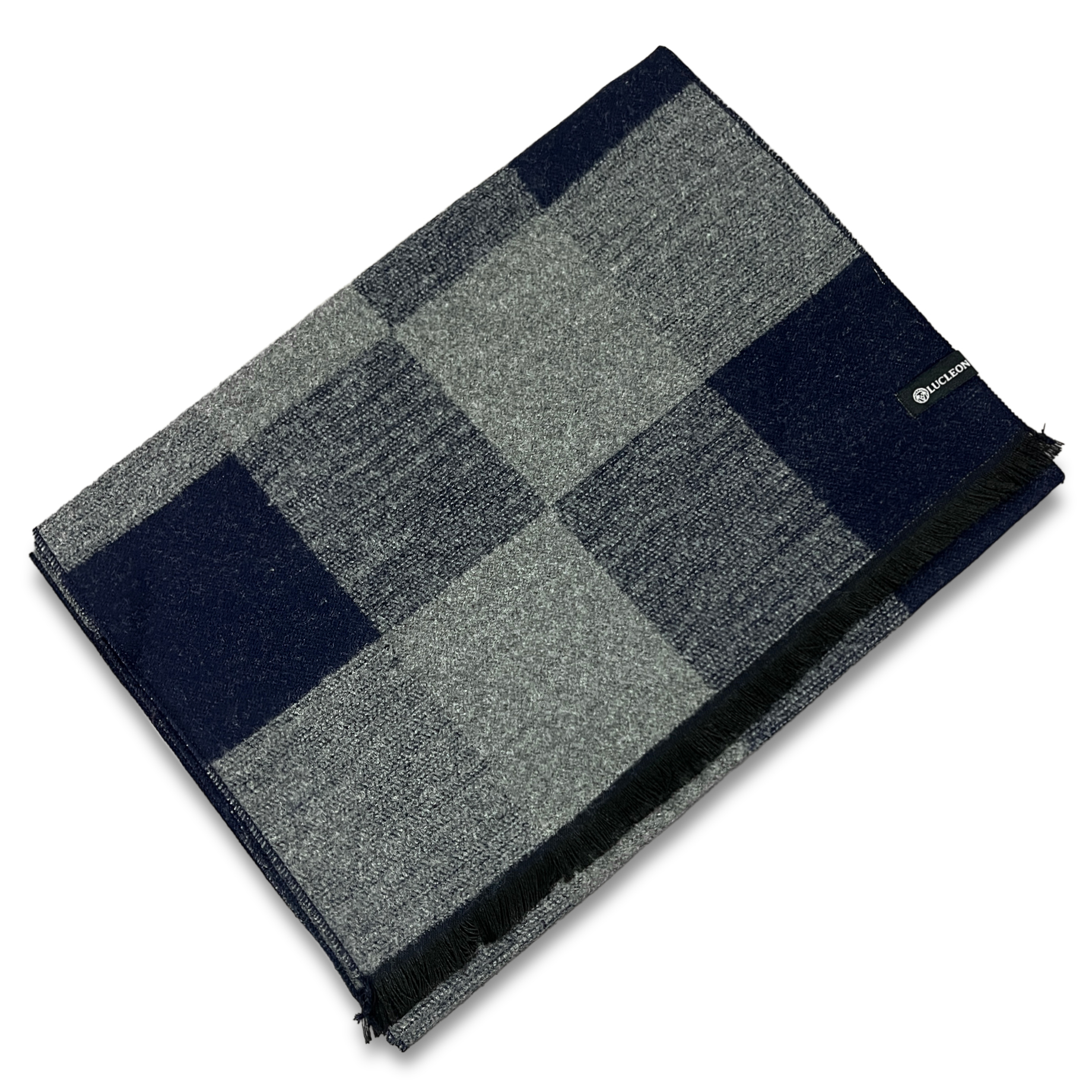Metro | Grå & Navy Ternet Elegant Tørklæde - 3