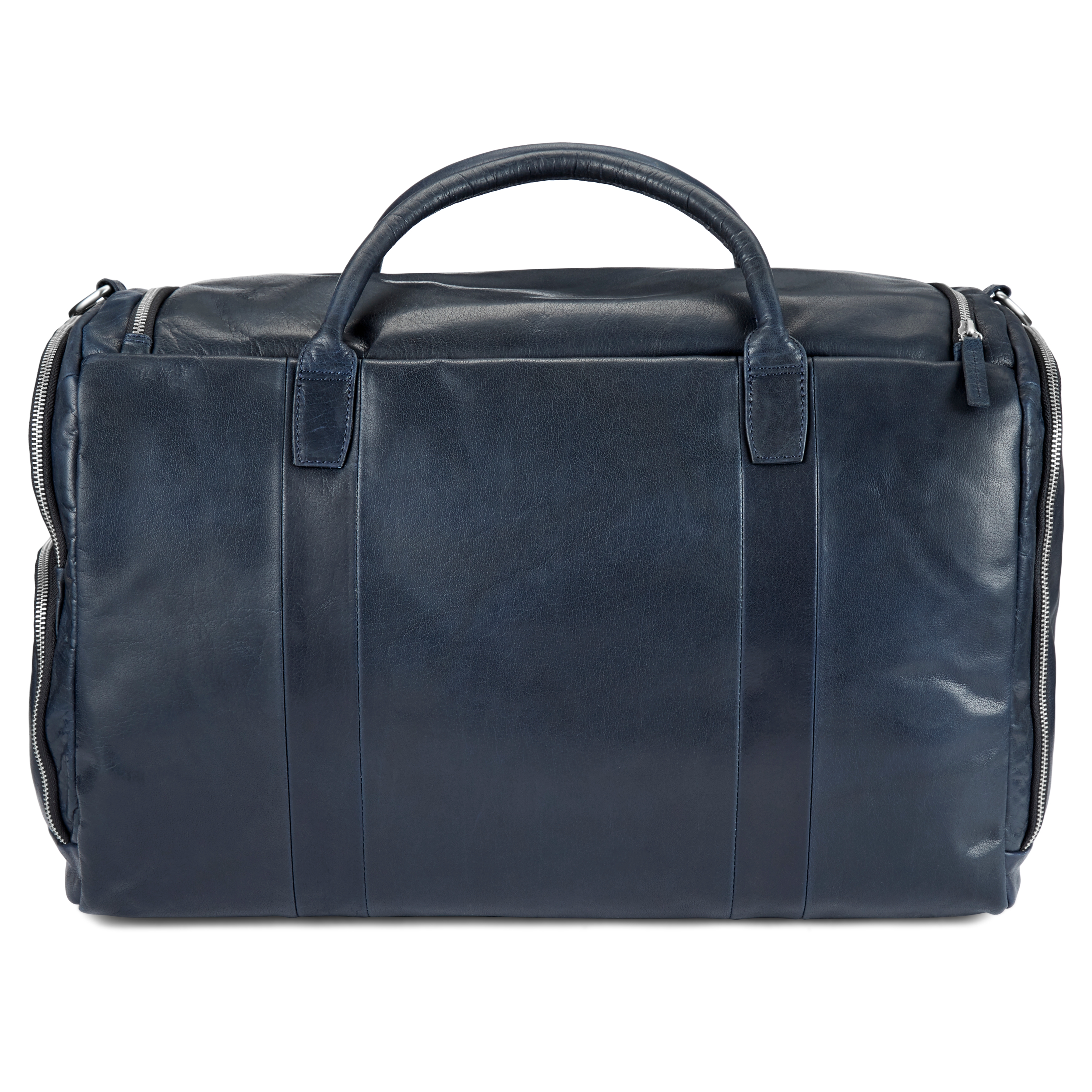 Montreal Large Navy Blue Leather Duffel Bag - 3