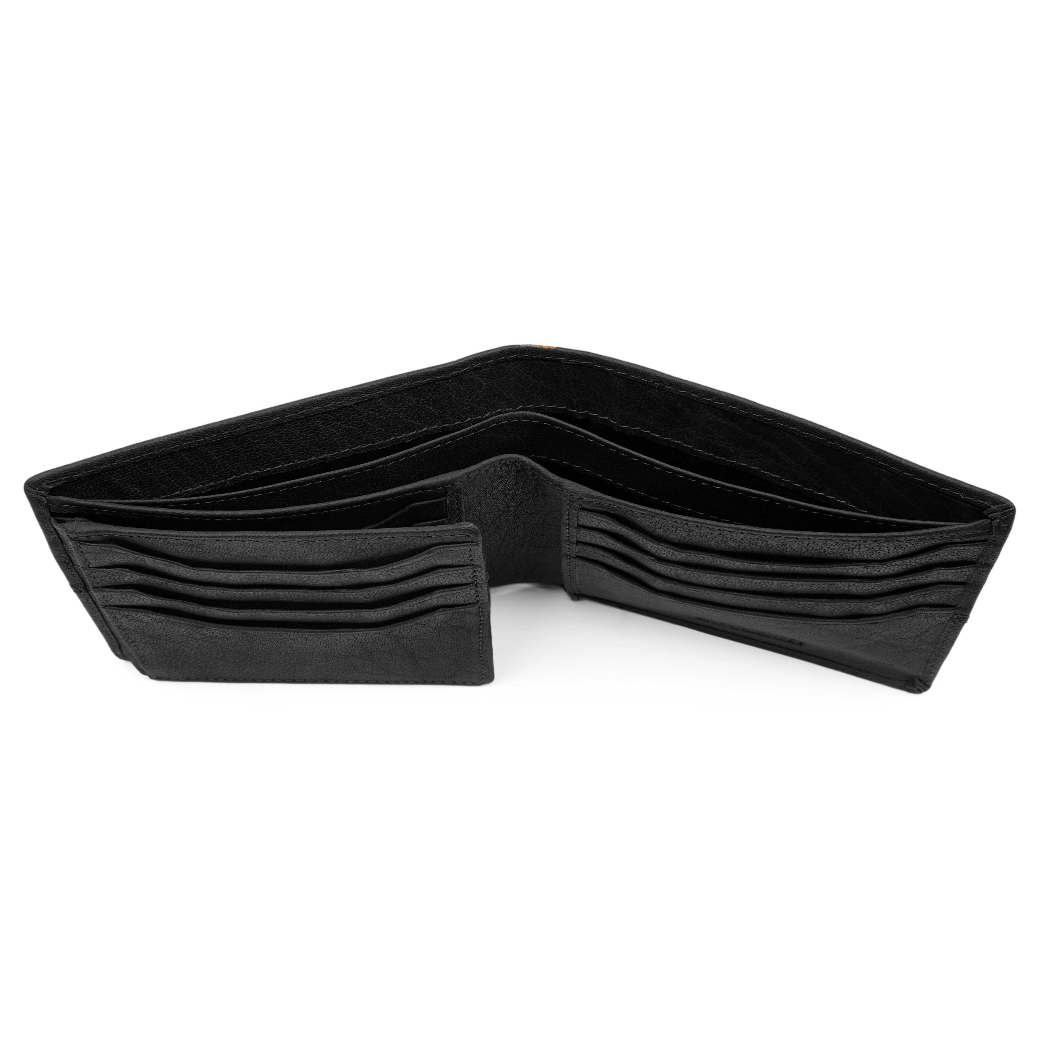 Oxford prošívaná černá kožená peněženka - 6