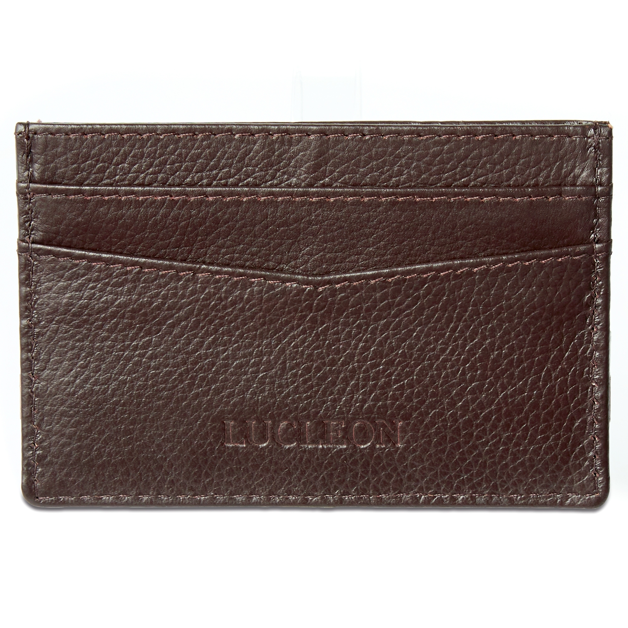 Skórzane brązowe etui na karty RFID Landen - 4