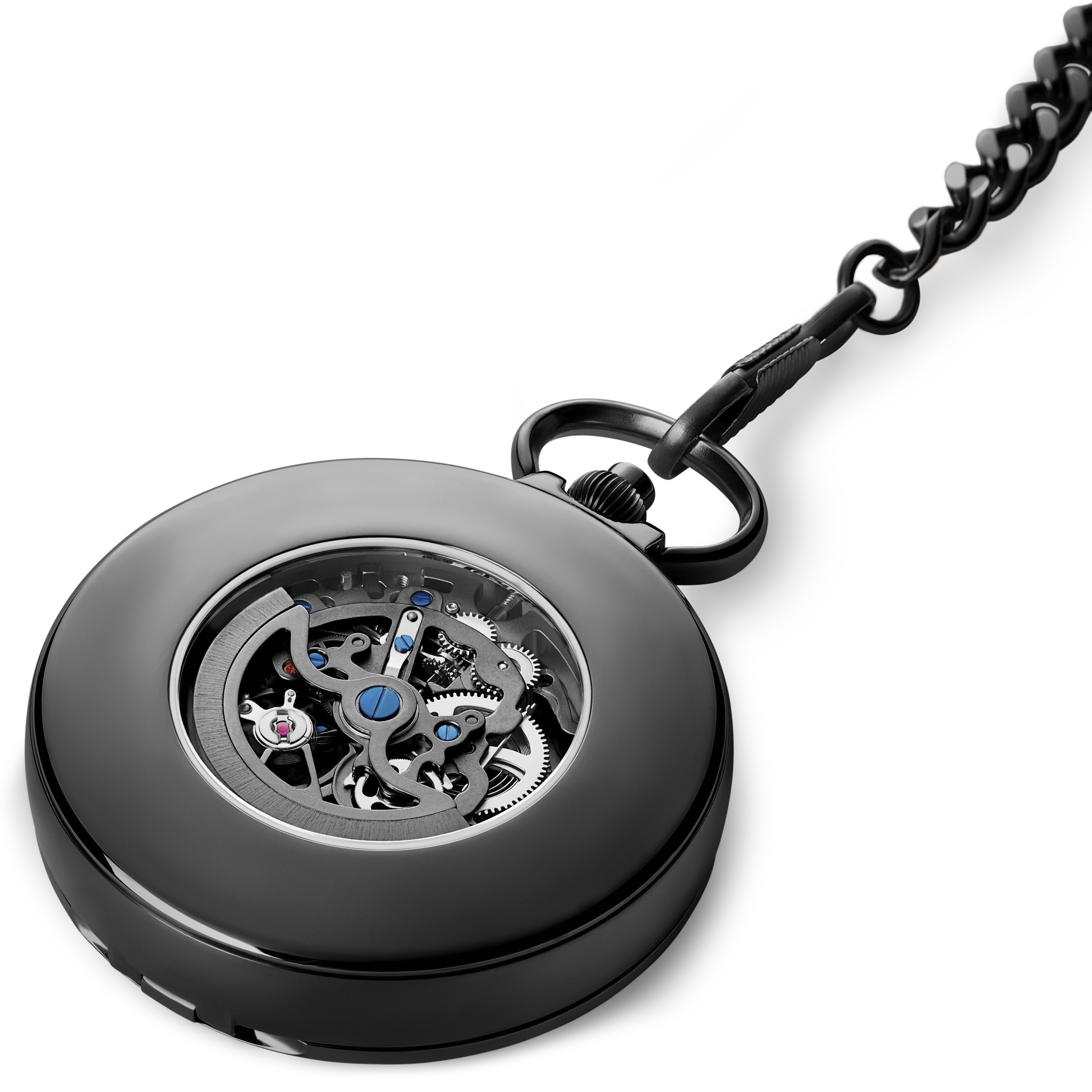 Easton Black Automatic Pocket Watch In stock! Fawler