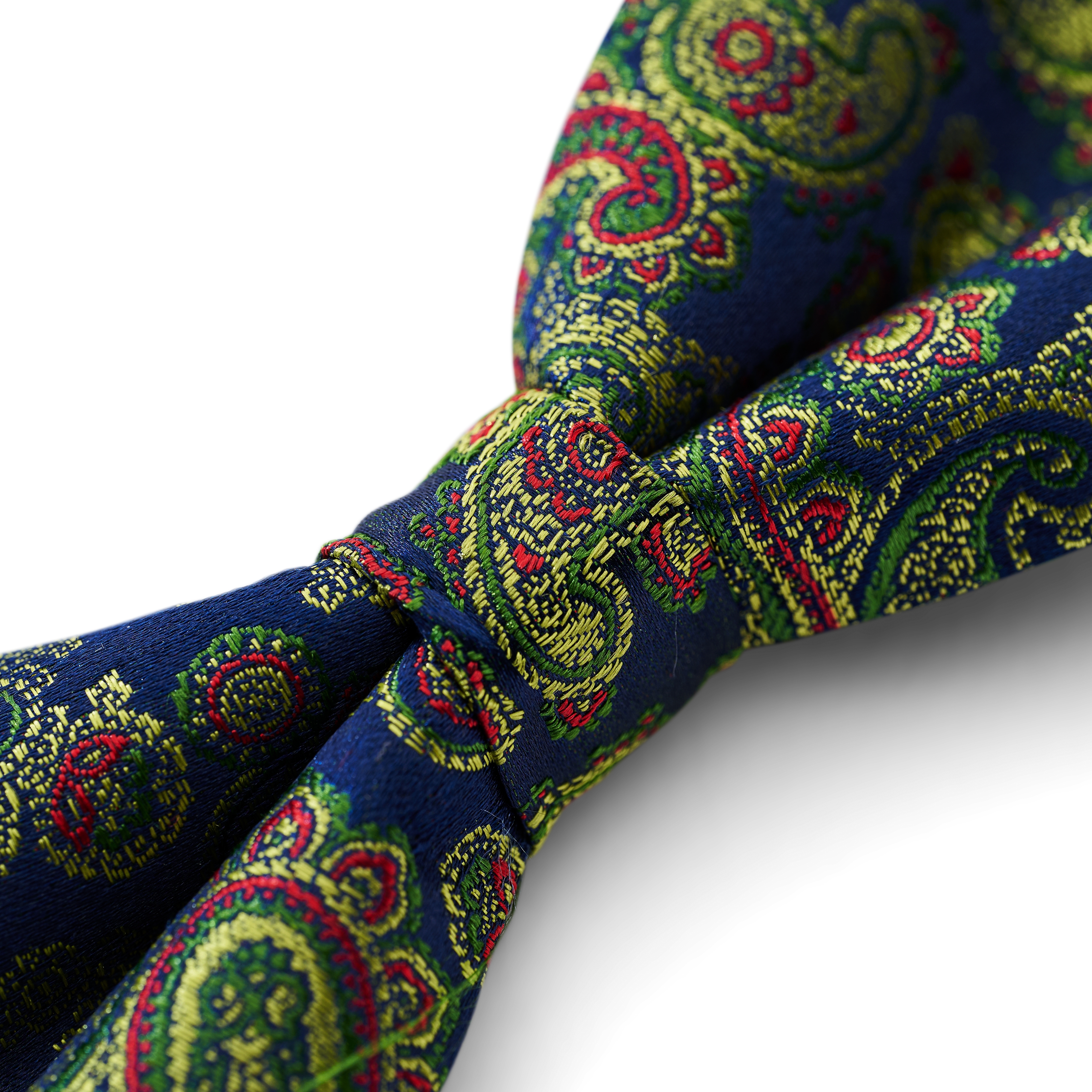 Colourful LIGHT BLUE PAISLEY Pattern Silk Pre-Tied Bow tie - 2
