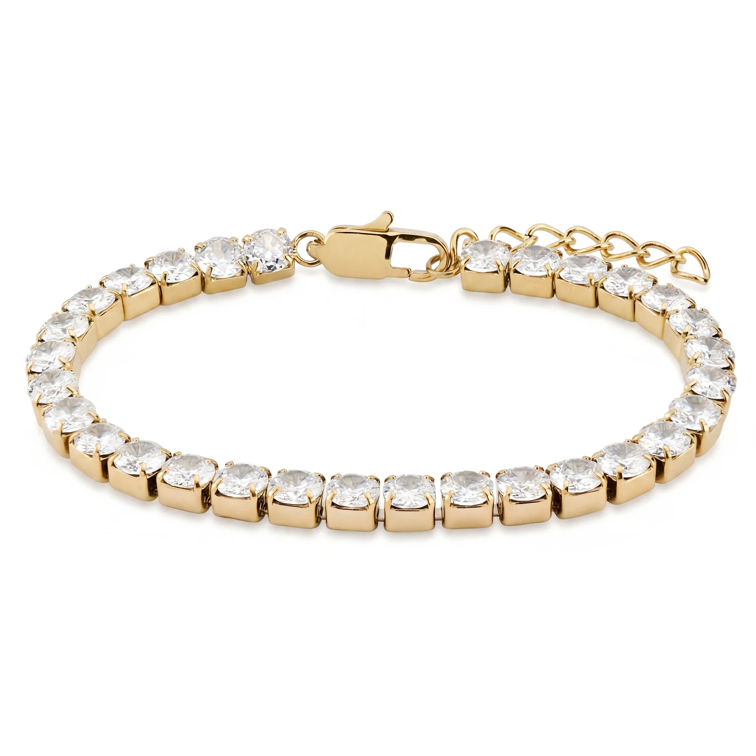 Dazzle | 5 mm 14K gullbelagt tennisarmbånd med krystallzirkonia Dazzle | 5 mm 14K gullbelagt tennisarmbånd med krystallzirkonia