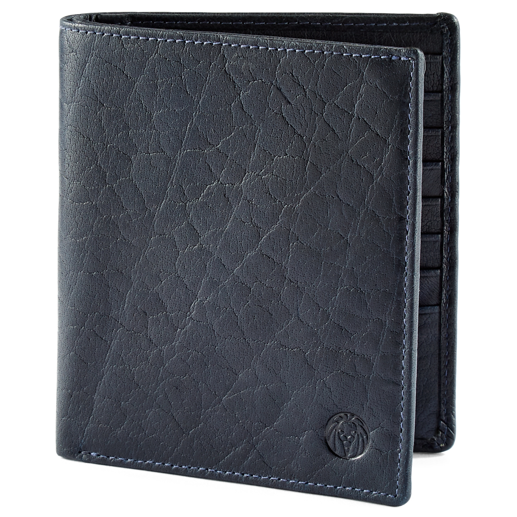 Cartera de cuero con 10 fundas azul marino RFID Montreal  - 1