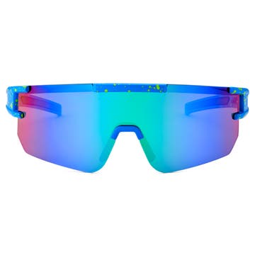 Blue & Neon Green Polarised Sports Sunglasses