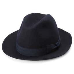 Tummansininen karkeareunainen Filippo Moda fedora-hattu