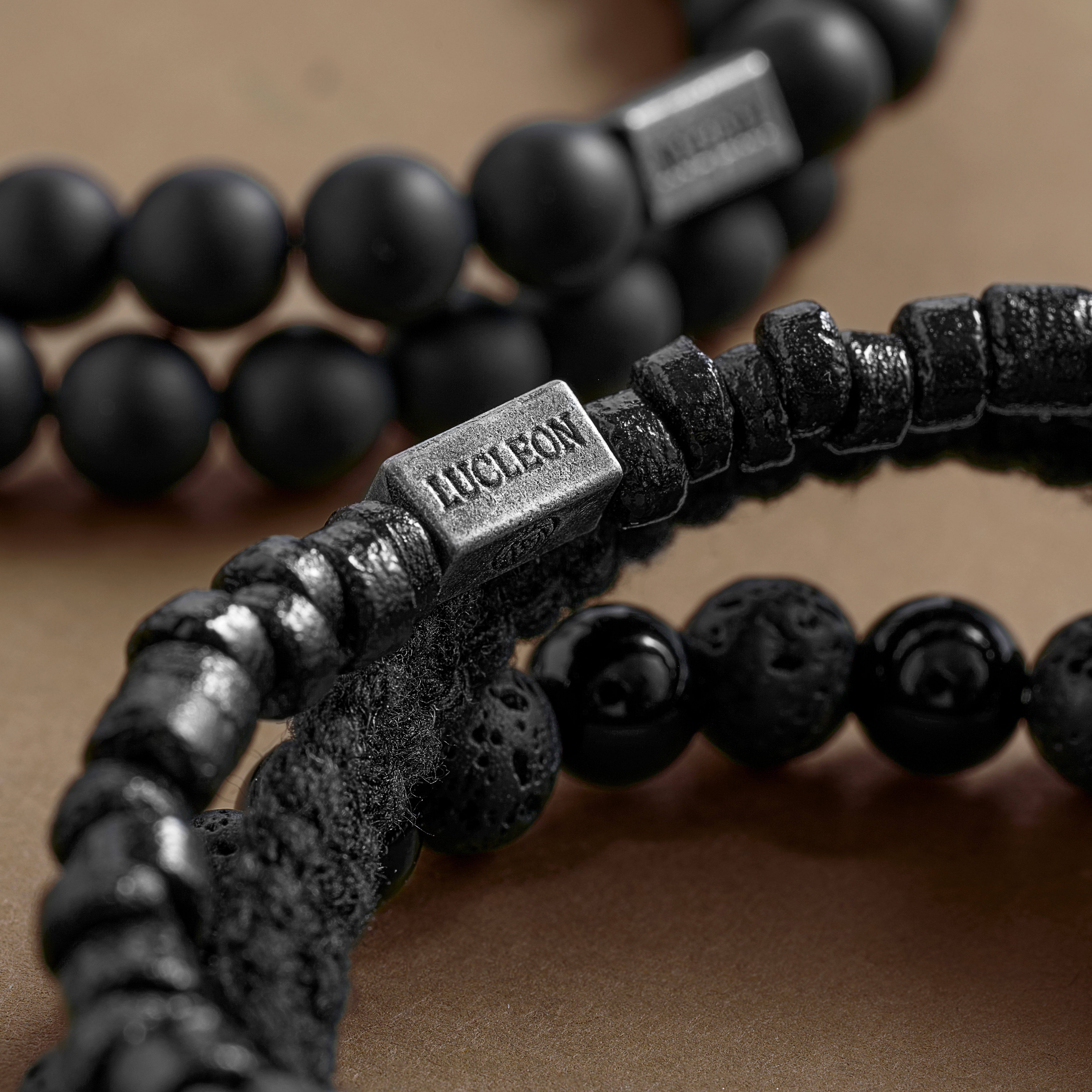 Premium Men's Bracelet Gift Box | Hematite, Onyx, Lava Stone, & Coconut - 4