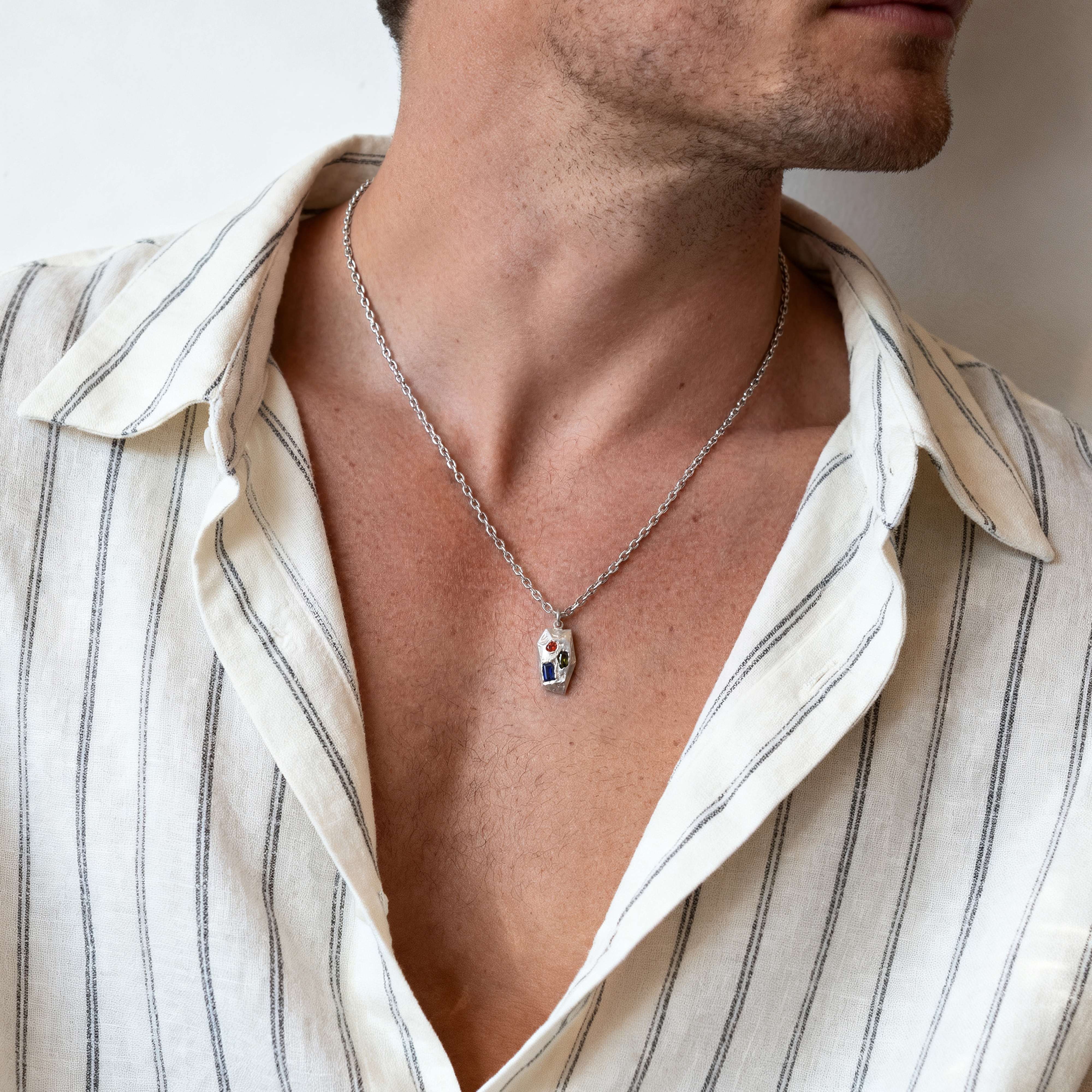Hidden Gem | Phoenix mozaïekketting van 925 sterling zilver - 3