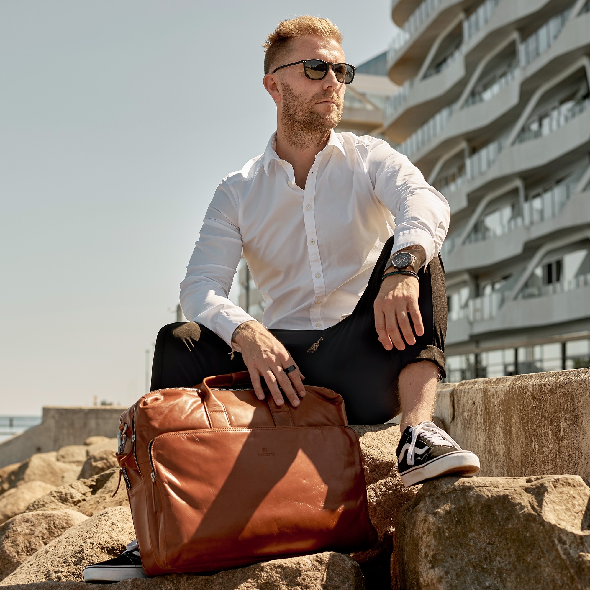 Velká žlutohnědá taška přes rameno Jasper - 4