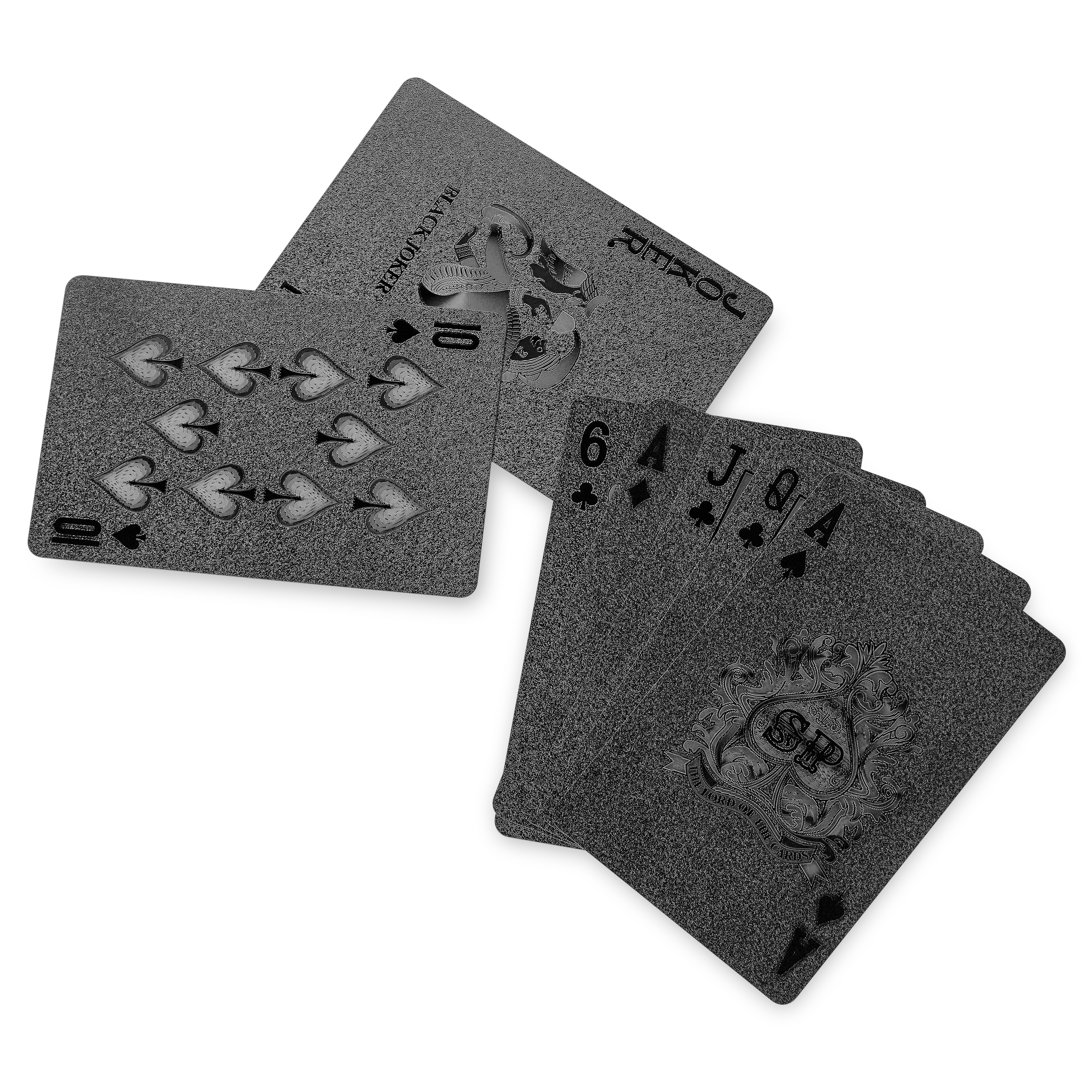 Črne vodoodporne igralne karte Sunburst - 4