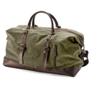 Armeegrün Canvas & Braun Leder Reisetasche Armeegrün Canvas & Braun Leder Reisetasche
