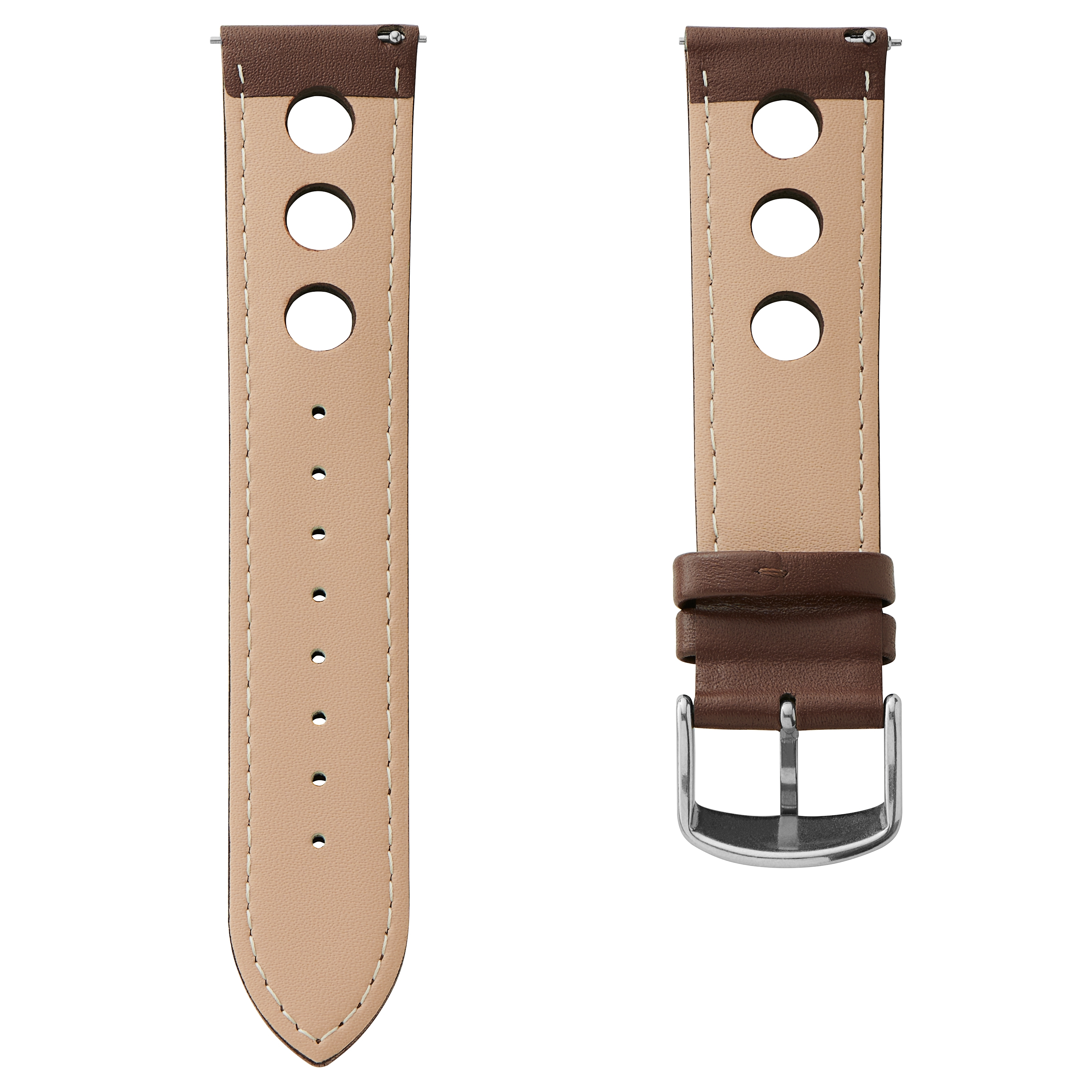Monterey | Brown Leather Racing Watch Strap - 3