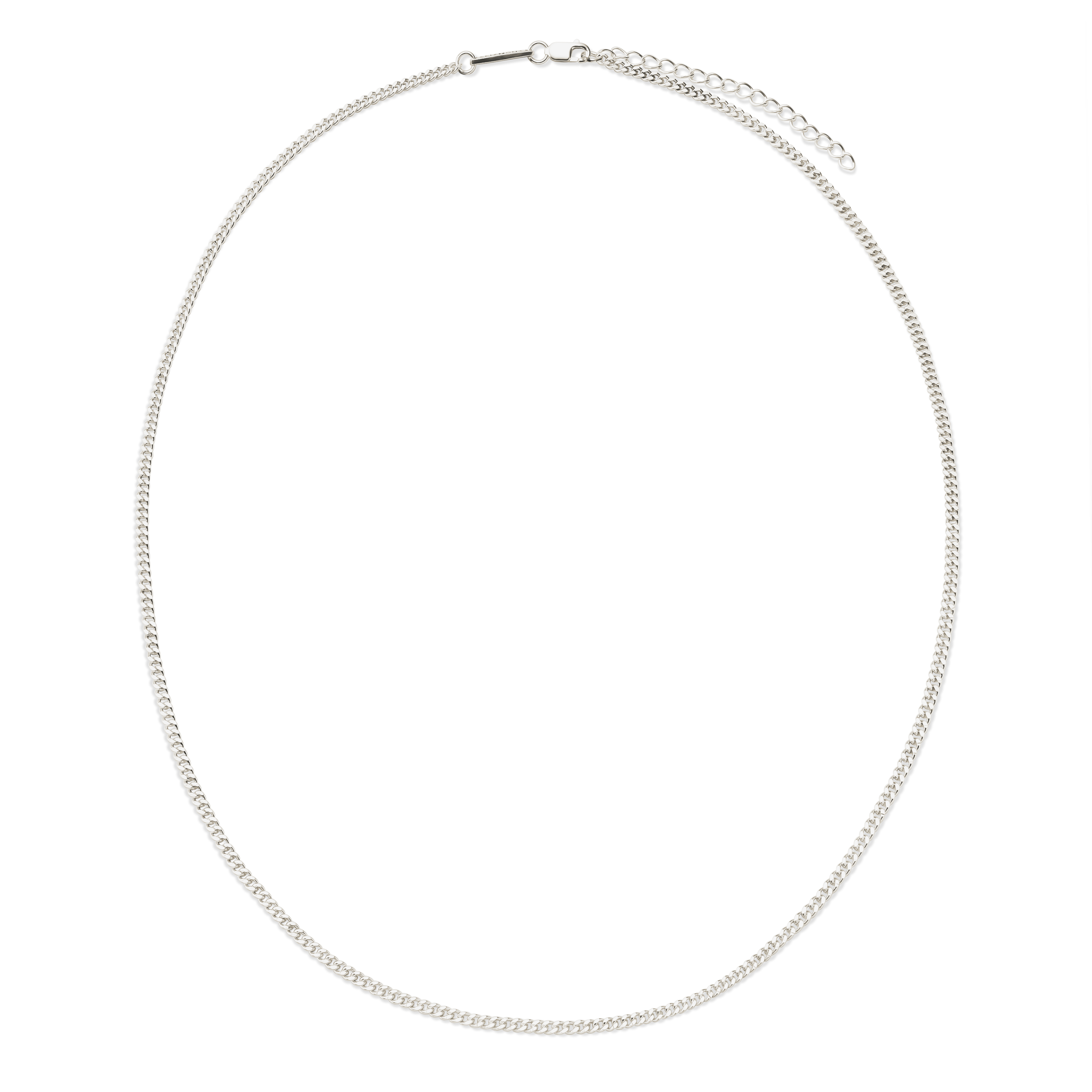 Argentia | Chaîne à maille gourmette en argent sterling 925 brut & sans revêtement - 2 mm  - 2