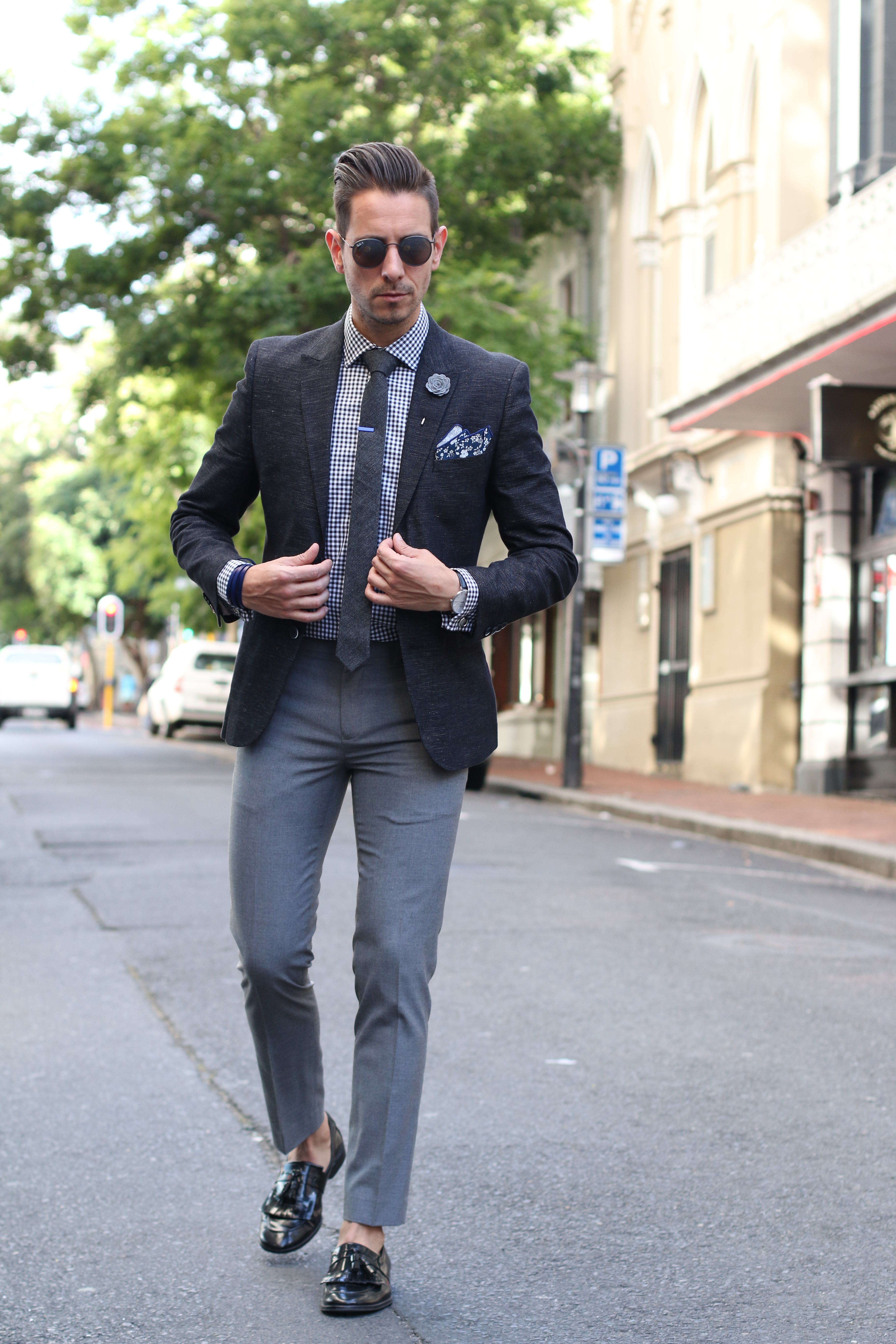 Volnena kravata v sivi barvi - 4