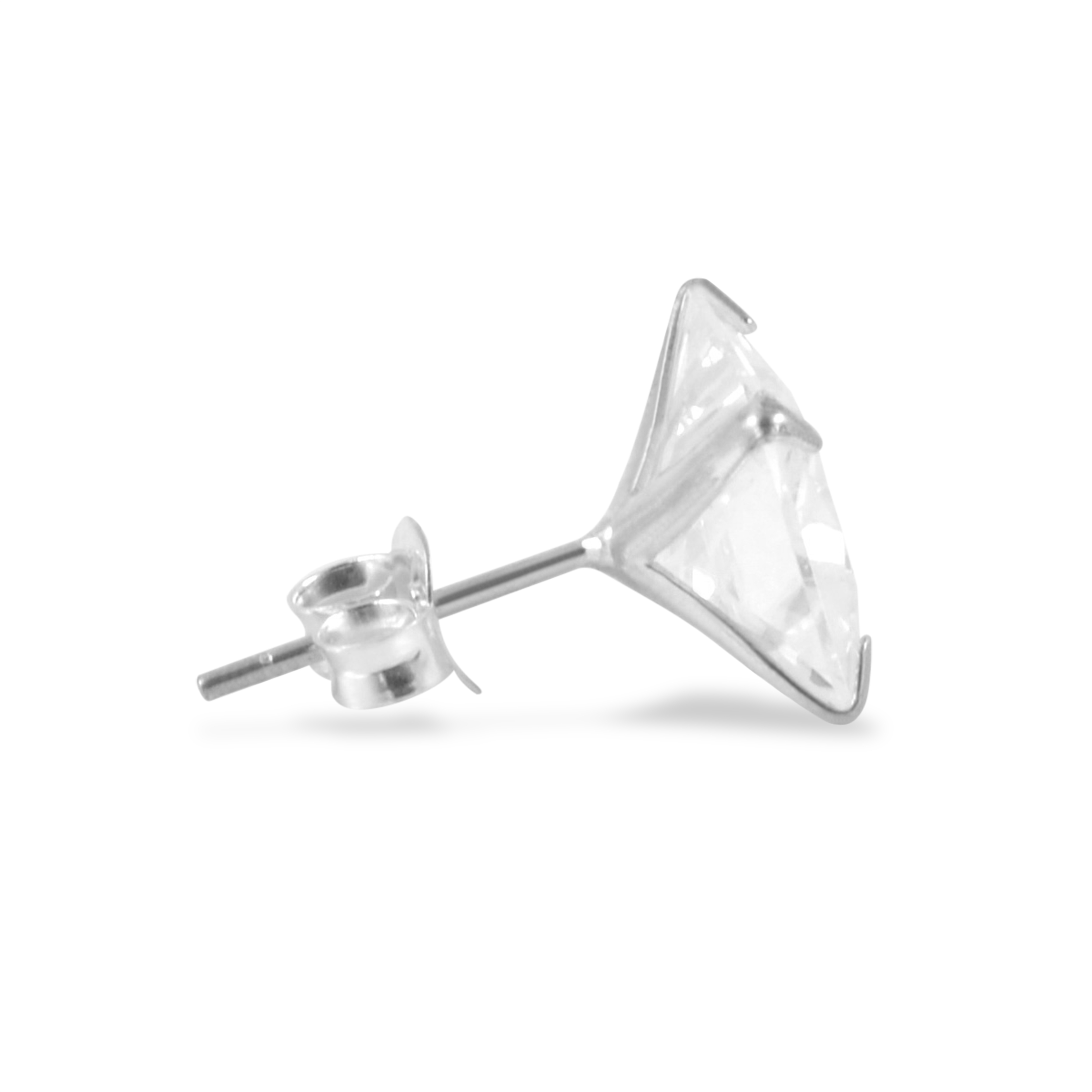 Square 10mm Zirconia Earring - 2