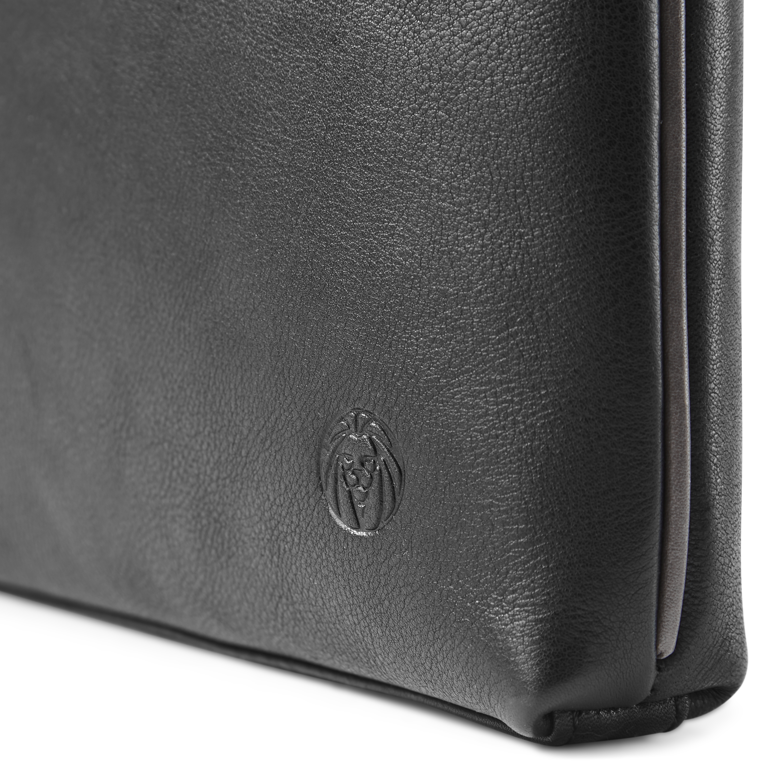 Étui pour ordinateur portable en cuir noir et gris Lou - 8