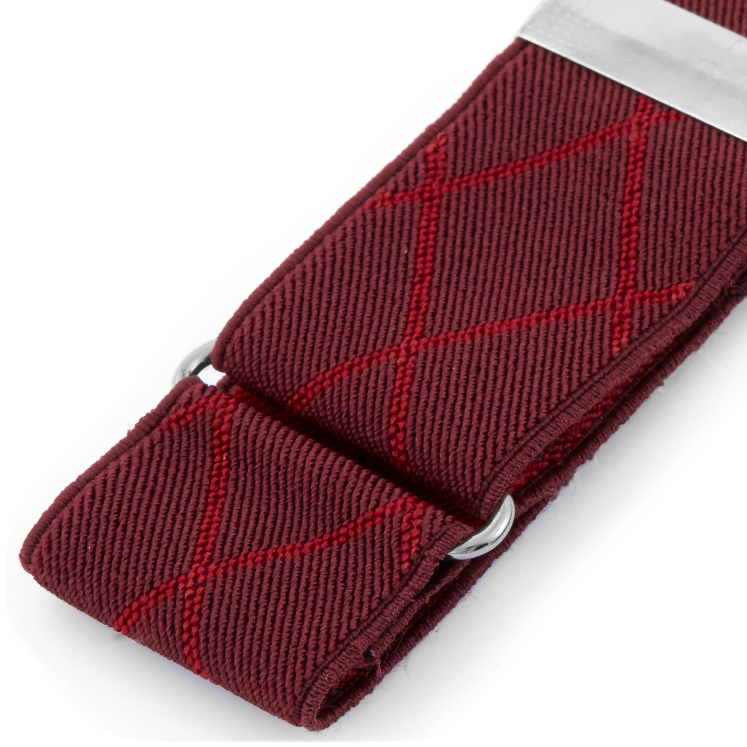 Reggimaniche bordeaux con fantasia a rombi - 2