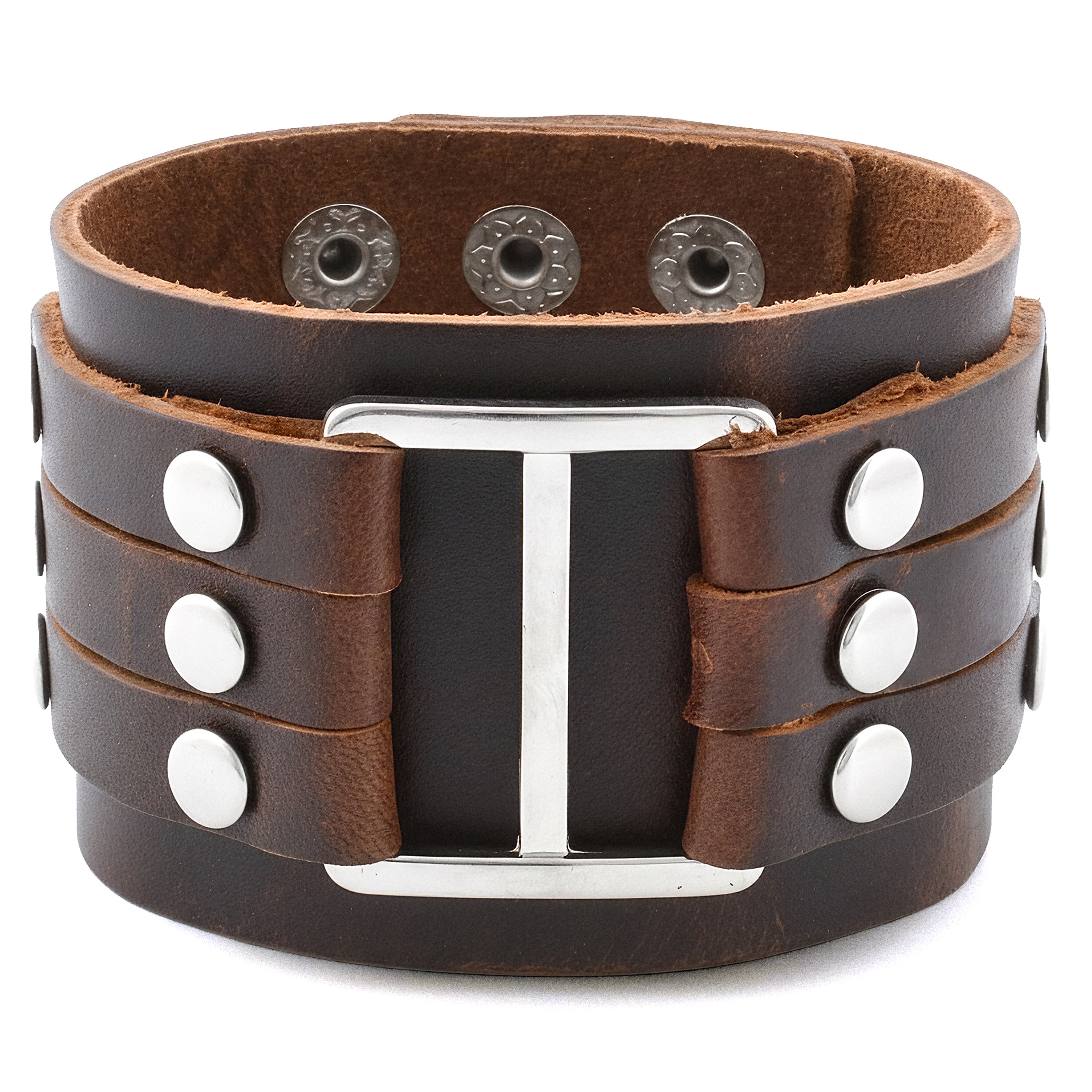 Adjustable Dark Brown Leather Cuff Bracelet Adjustable Dark Brown Leather Cuff Bracelet