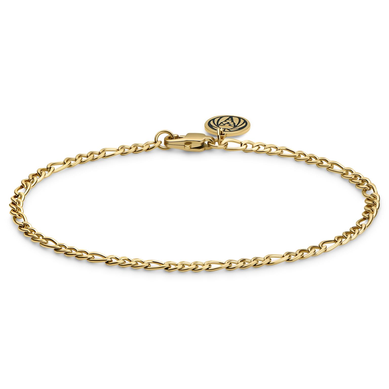 Essentials | 2 mm Goldfarbenes Figaro Kettenarmband Essentials | 2 mm Goldfarbenes Figaro Kettenarmband