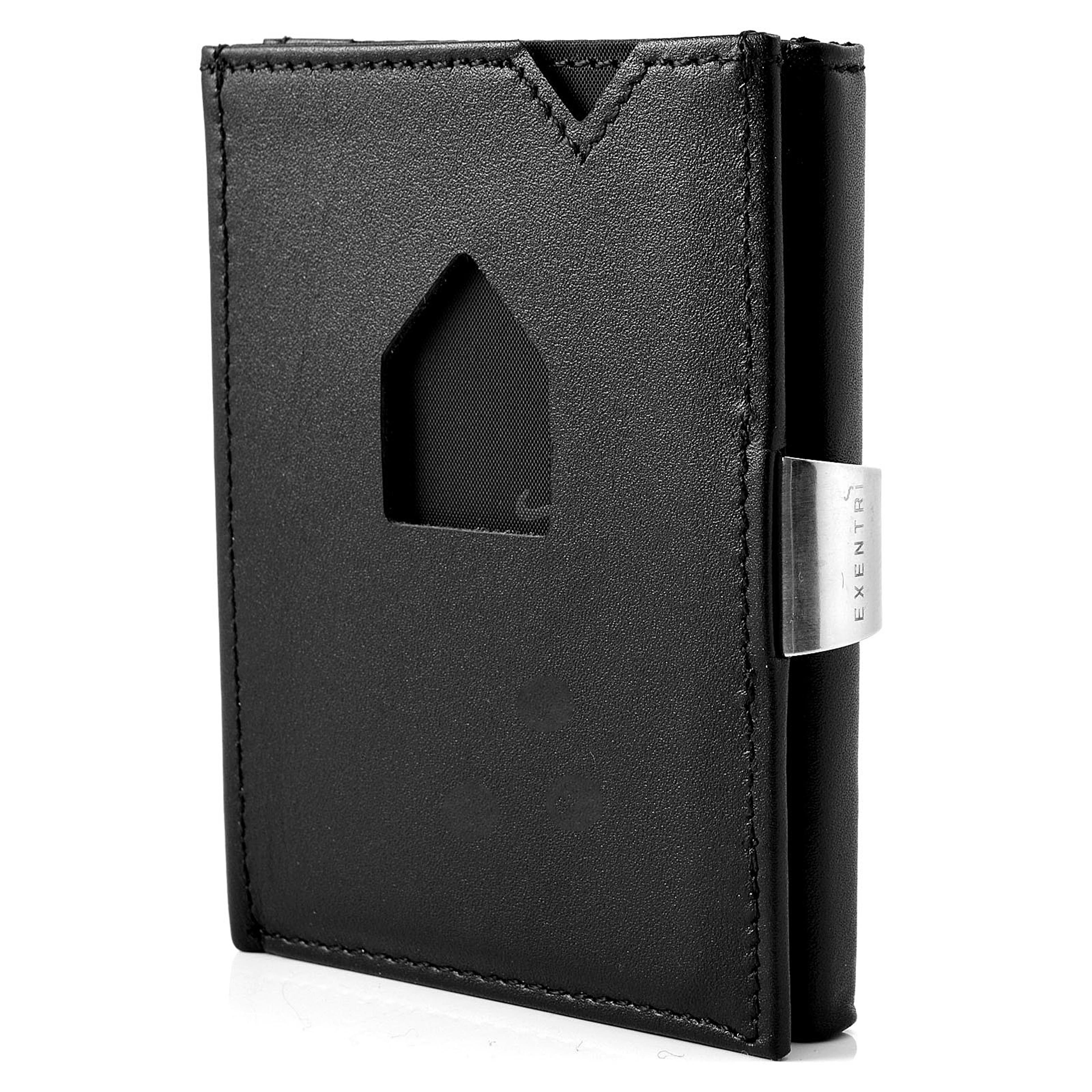 Black Leather Card Holder With RFID Blocker