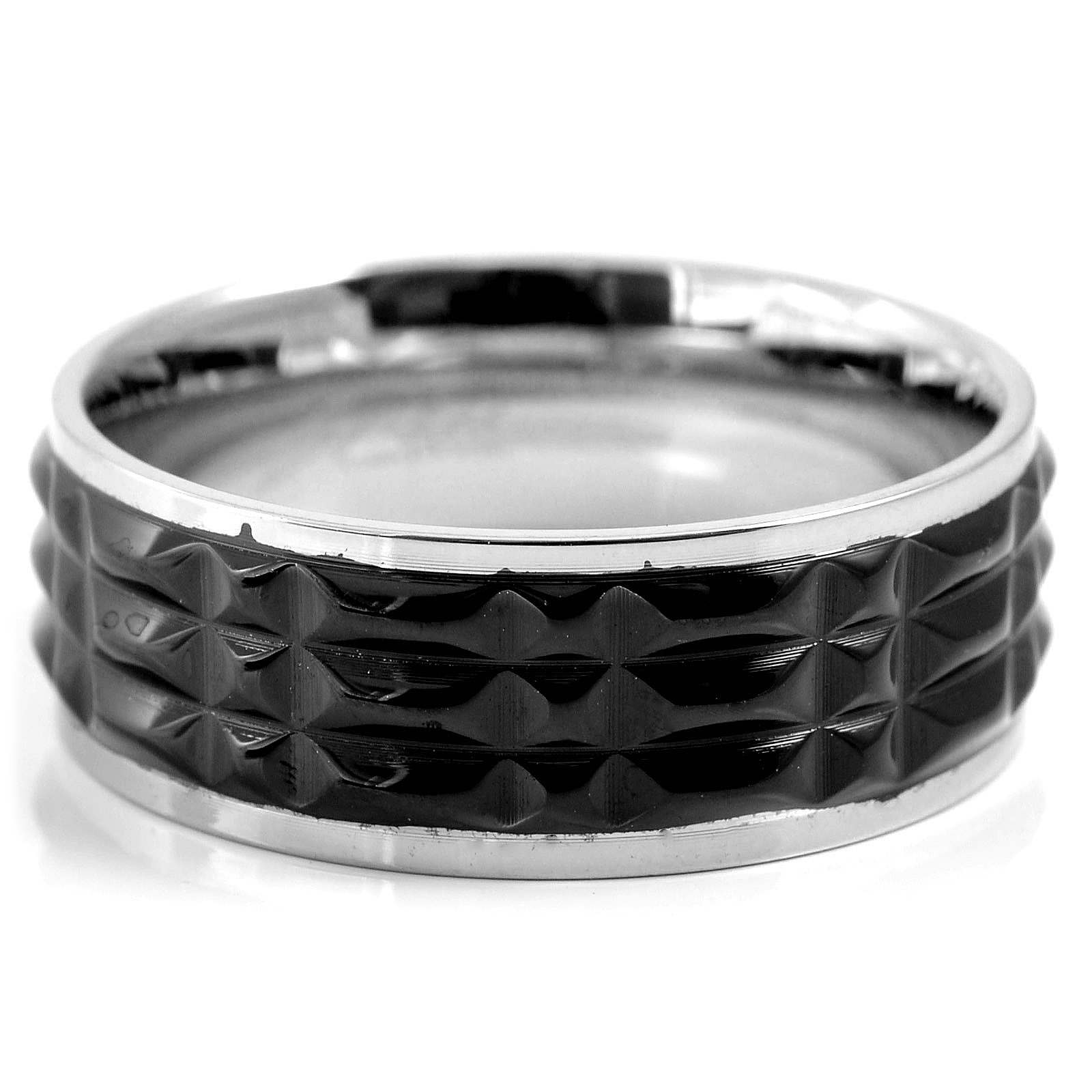 Black Spike Steel Ring - 2