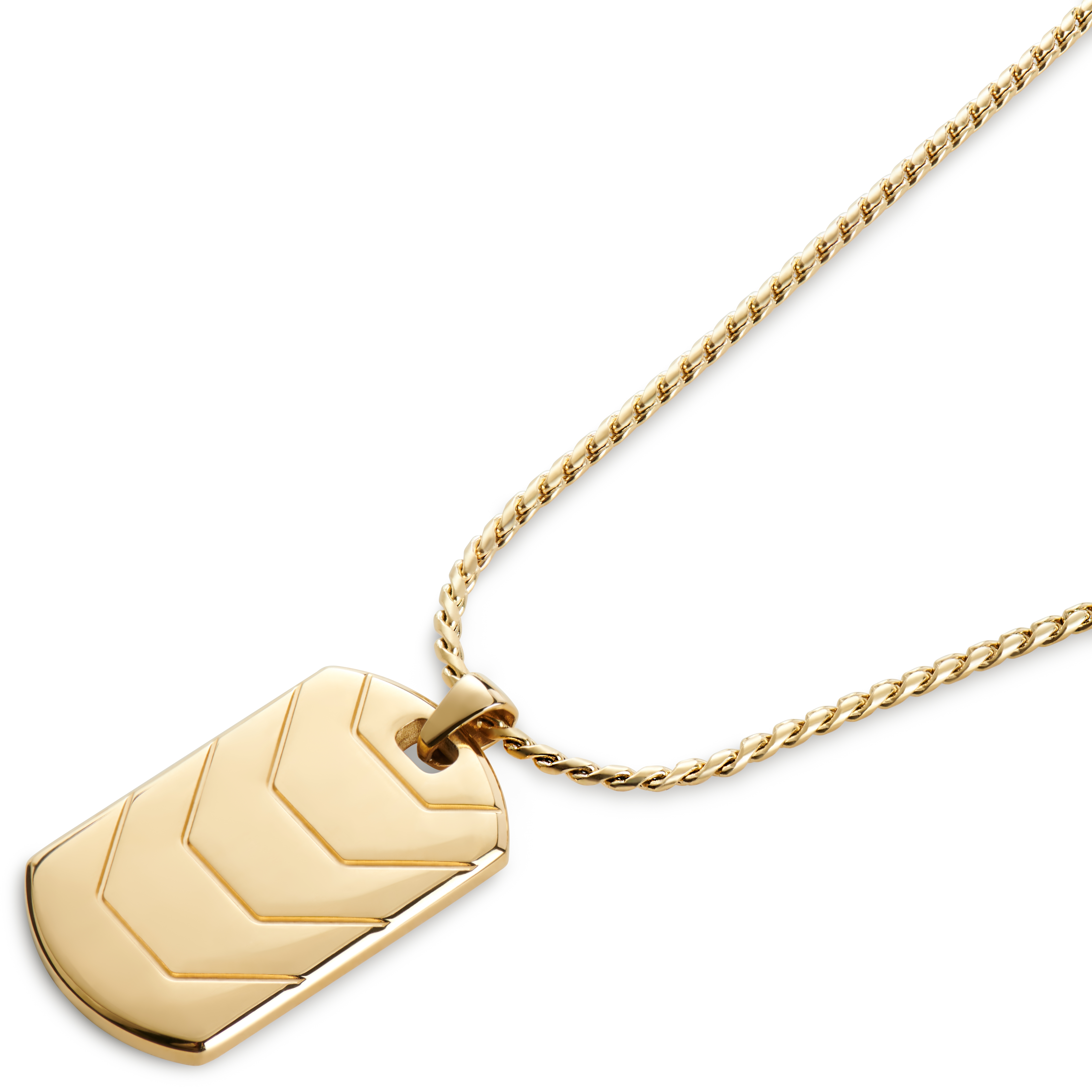 Icarus Rayder Gold-tone Dog Tag Necklace - 5
