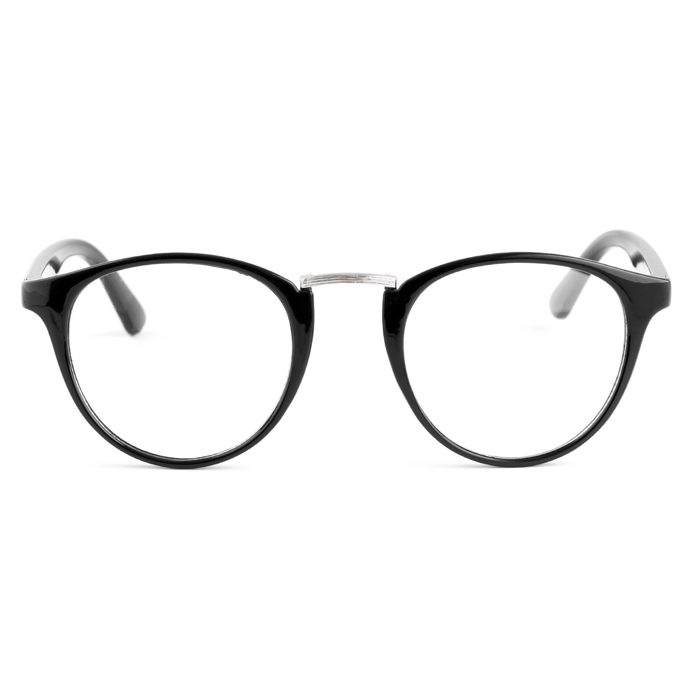 Black & Silver Transparent Cat-Eye Glasses - 1
