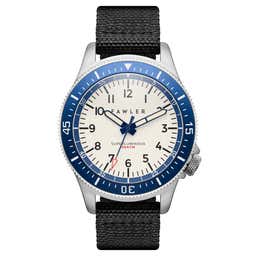 Luscent | Silver-tone and Blue Dive Watch with Full Lume Dial