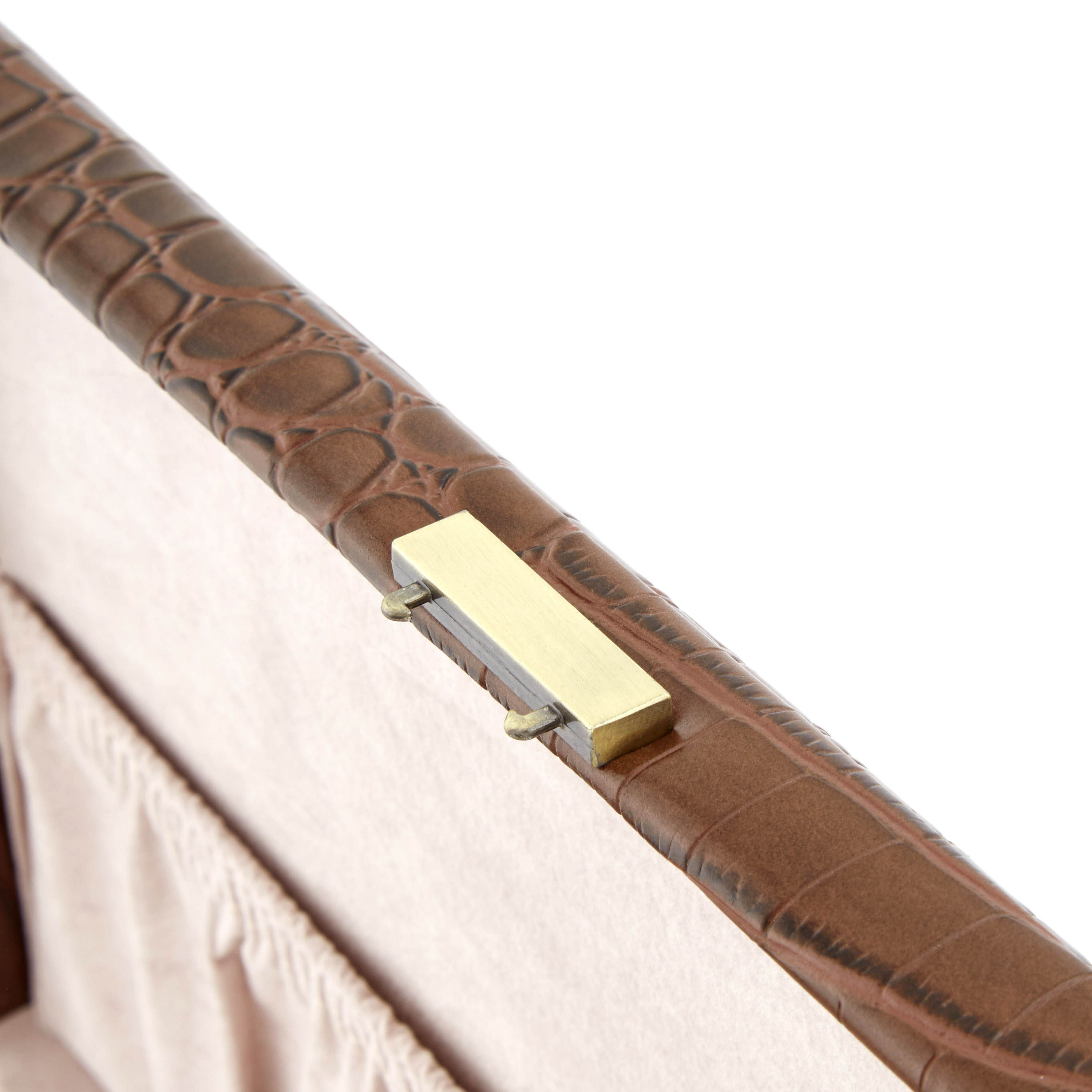 Mansjettknappetui i Brunt Imitert Alligatorskinn - 6