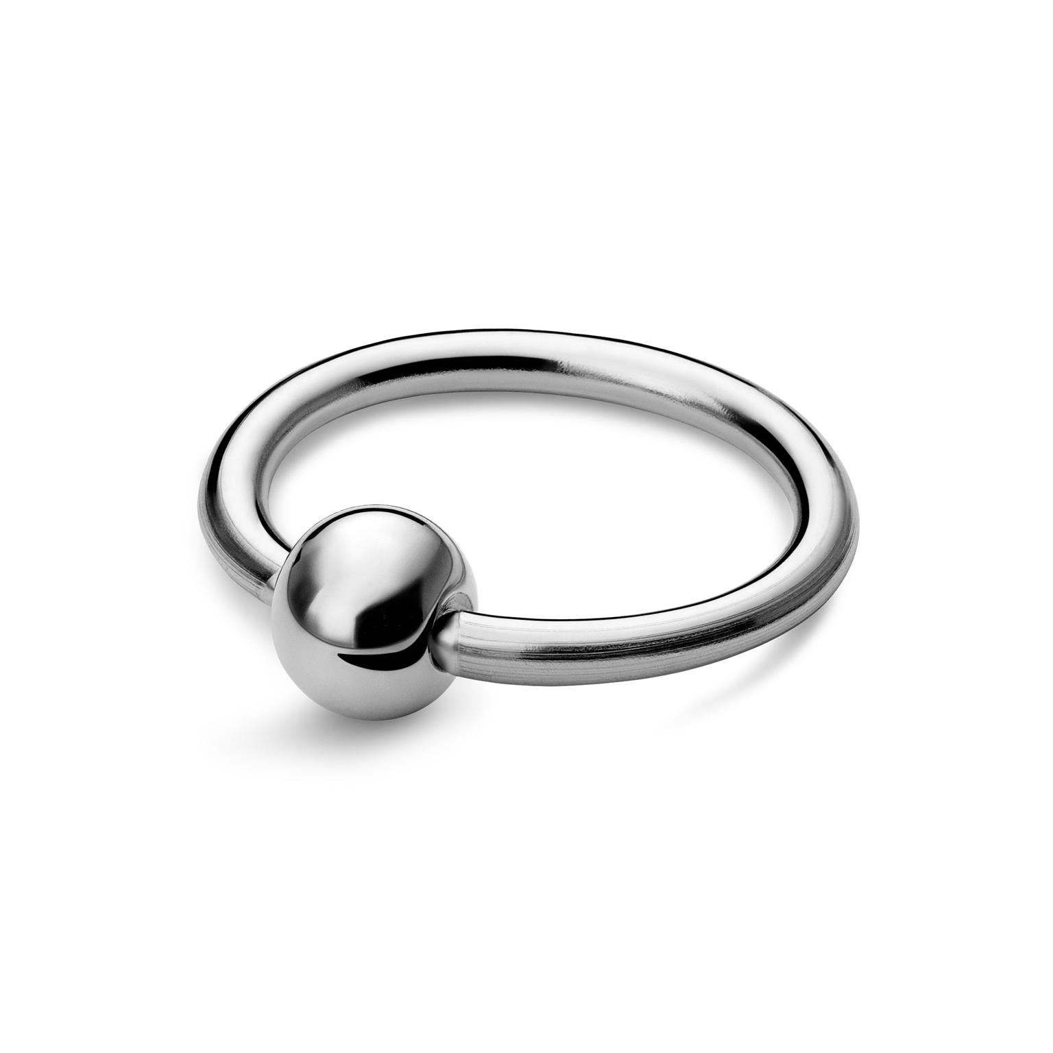 Piercing anneau avec perle captive en titane argenté 6 mm Piercing anneau avec perle captive en titane argenté 6 mm