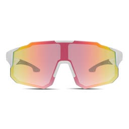 Ochelari de soare sport, supradimensionați, cu roșu&alb