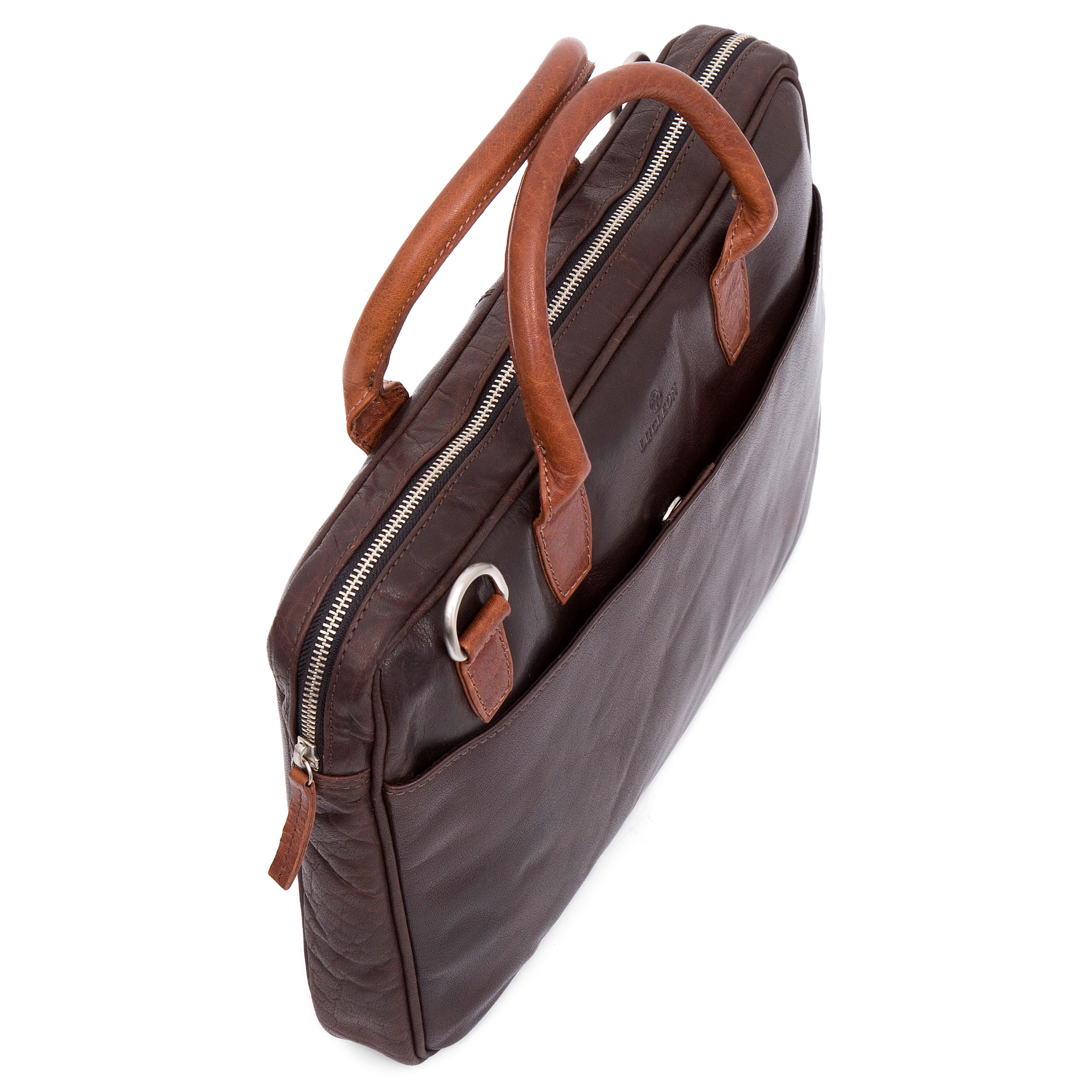 Montreal Schlanke Braune & Hellbraune Executive Ledertasche 13 Zoll - 6