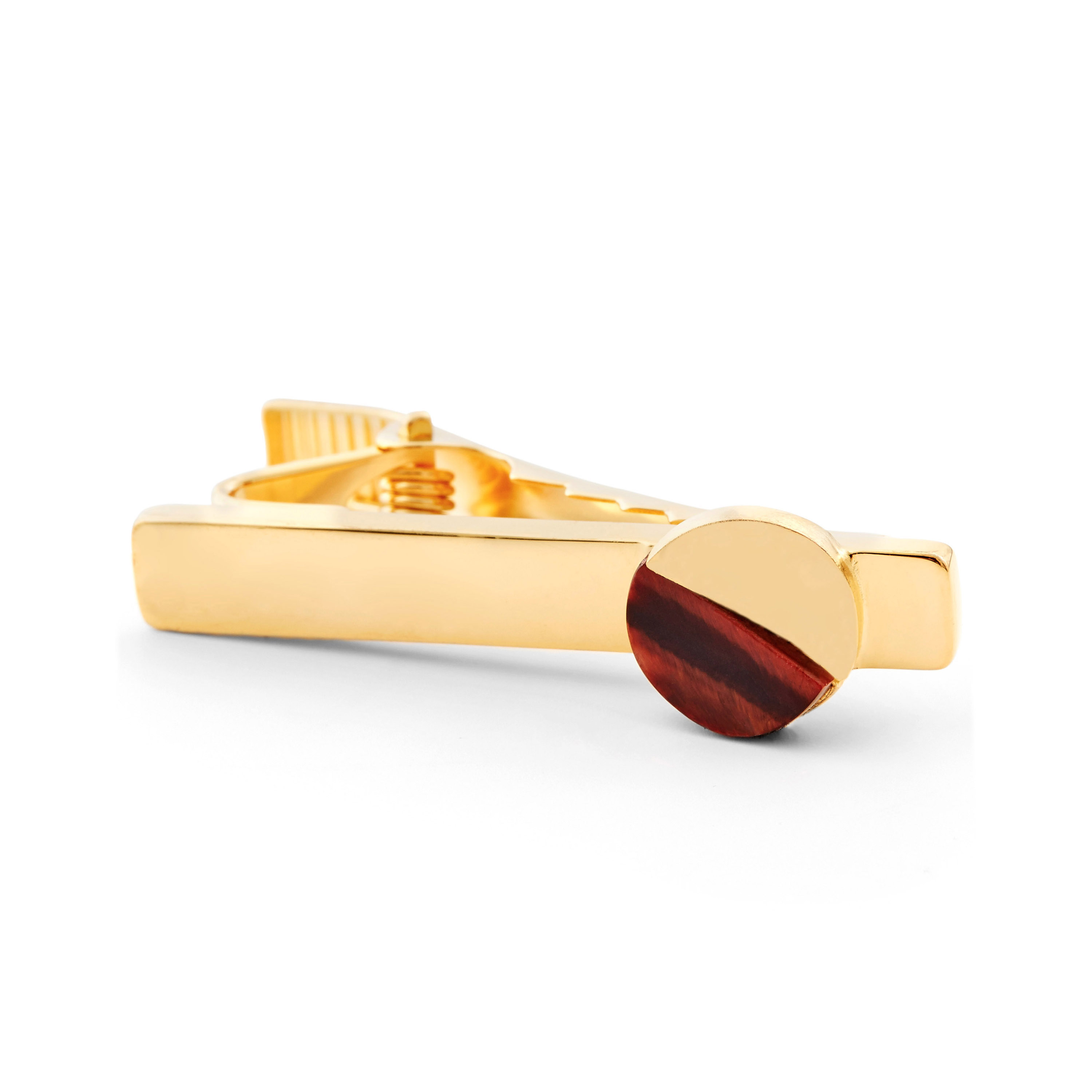 Red Tiger’s Eye 925 Silver Short Tie Clip - 3