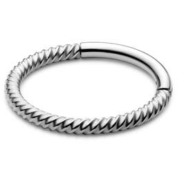 3/8" (10 mm) Silver-Tone Surgical Steel Wire Piercing Ring