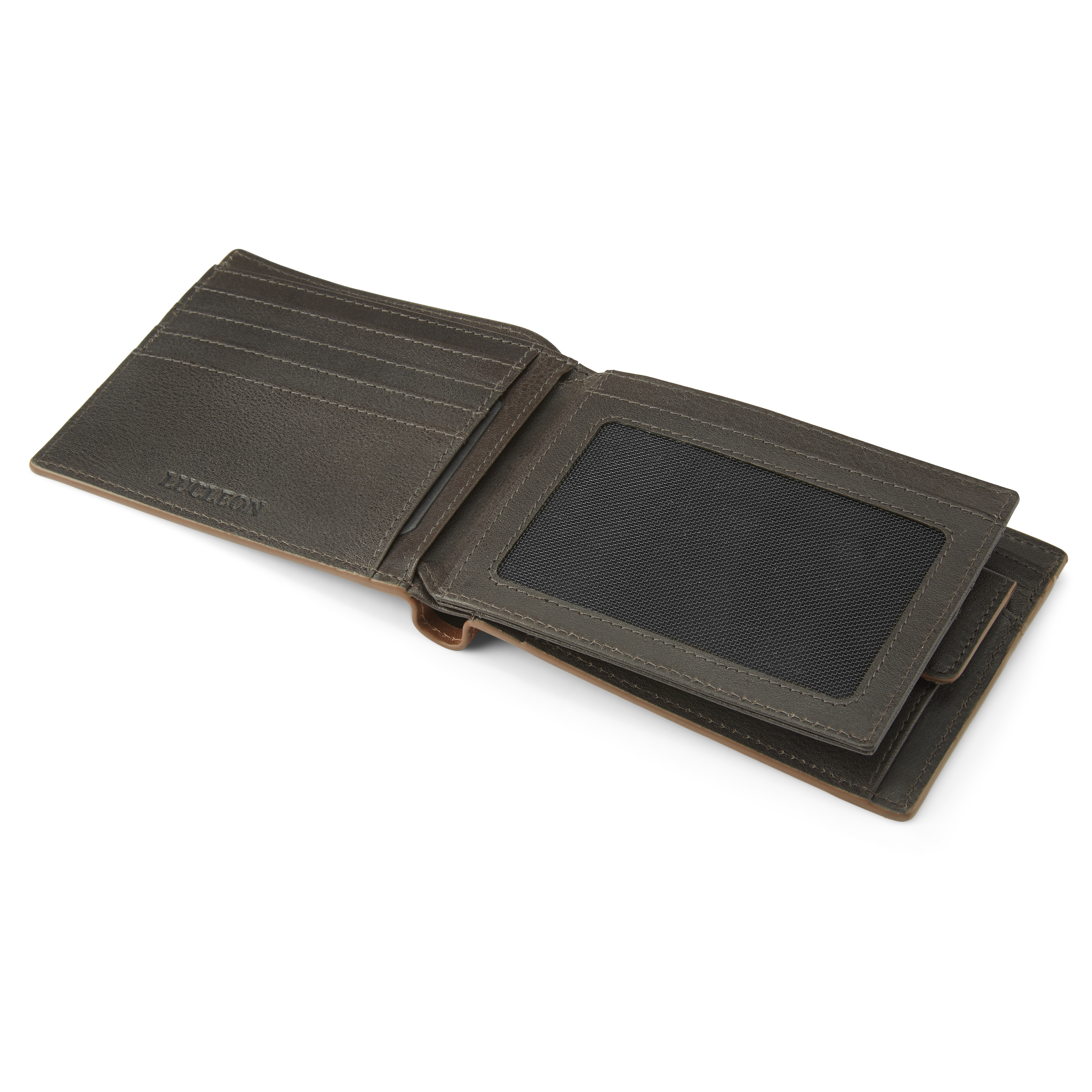Lind Hellbraune & Dunkelbraune Leder RFID Geldbörse - 9