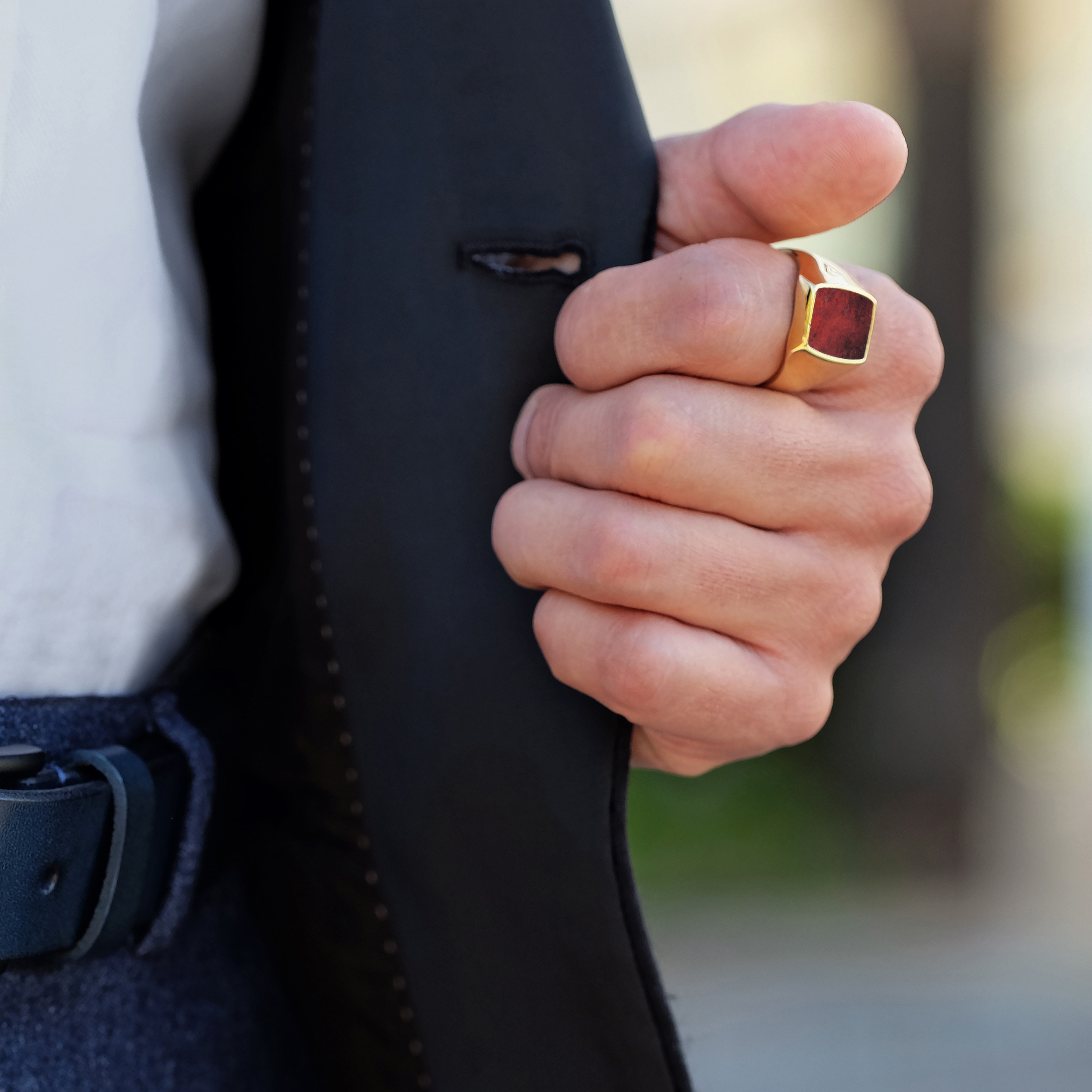 Stor Helitrop Klackring 925s Classic Guldring - 6