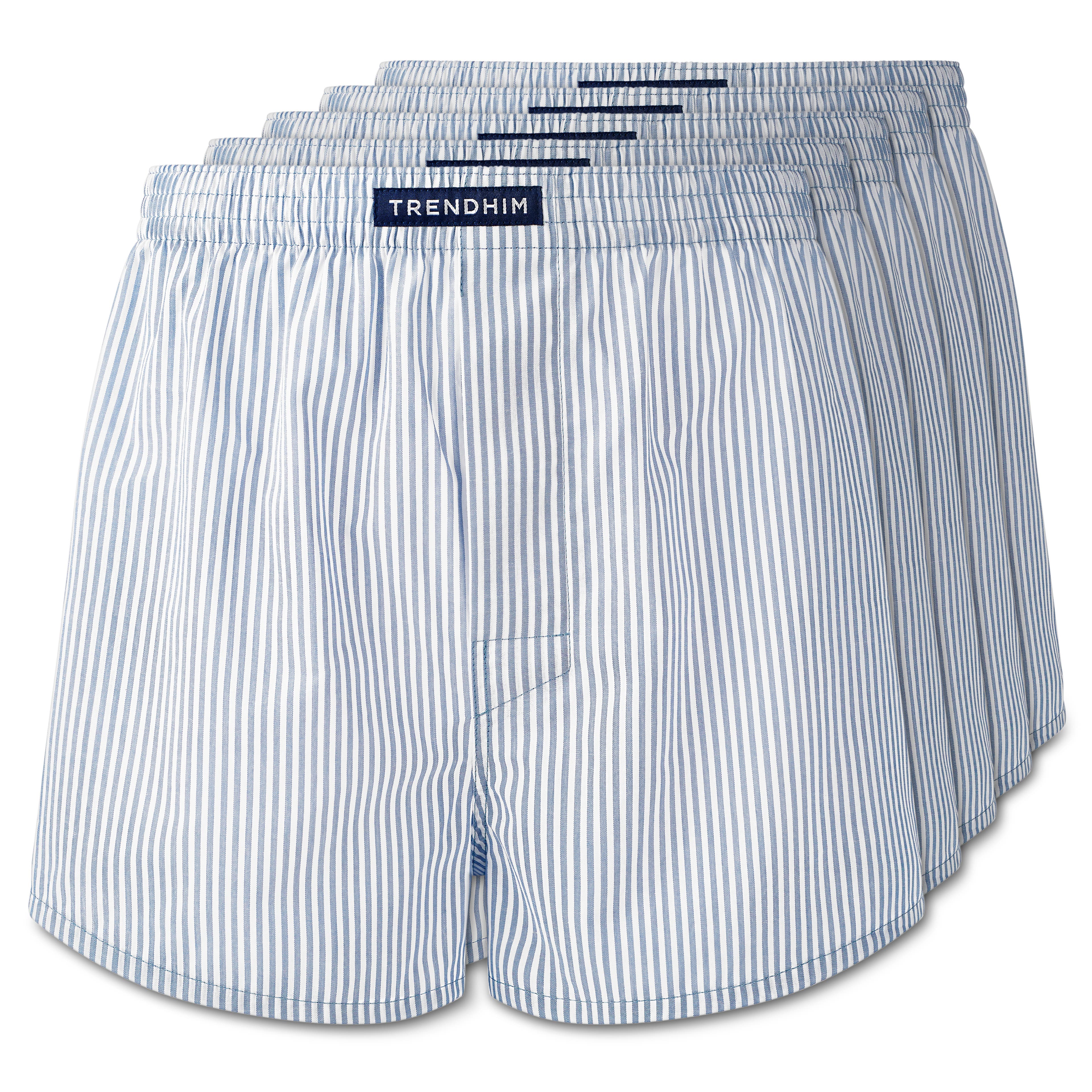 AirFeel | Lot de 5 caleçons en coton blanc à rayures avec ceinture élastique recouverte AirFeel | Lot de 5 caleçons en coton blanc à rayures avec ceinture élastique recouverte