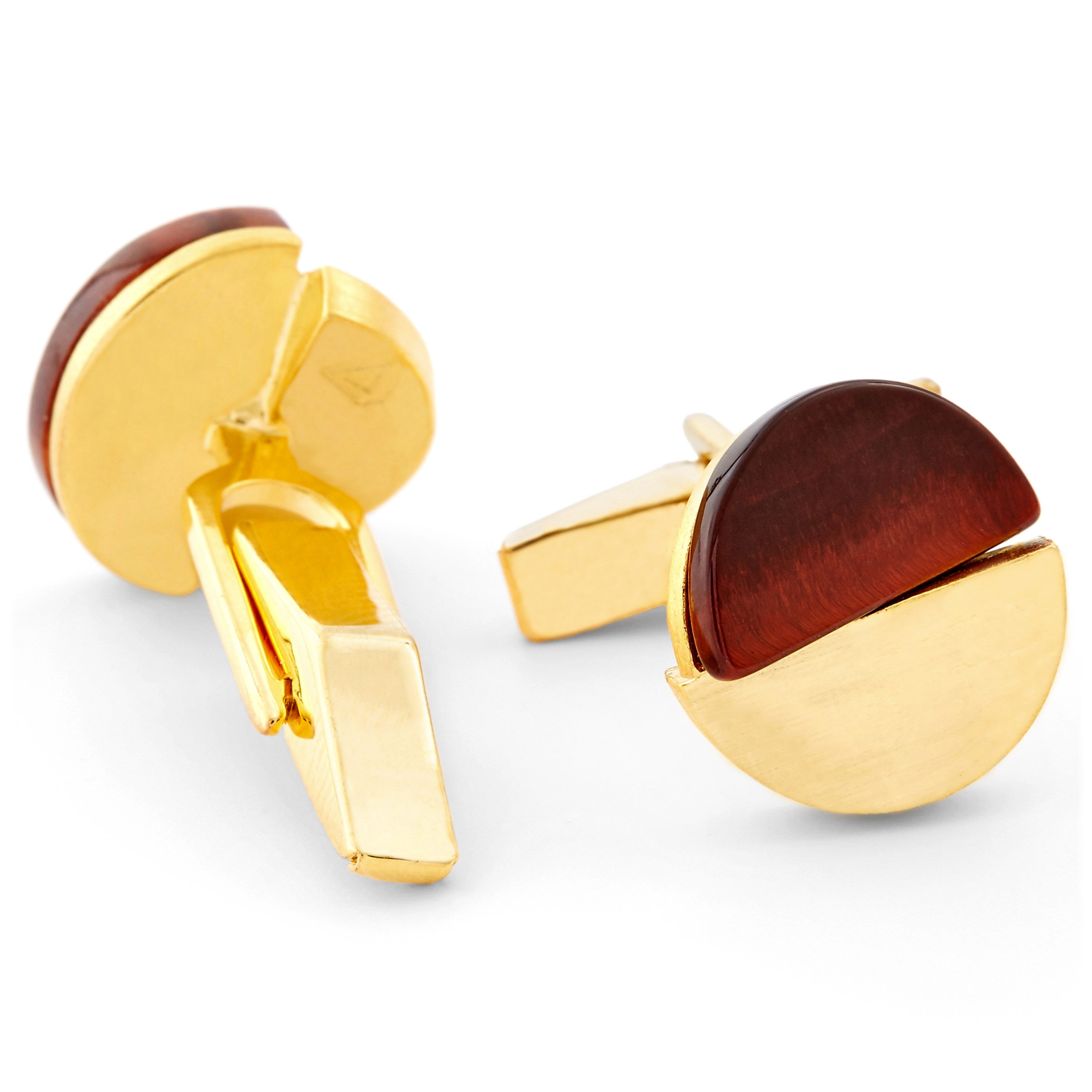 Guldpläterad Tigeröga 925s Silver Set - 5