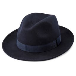 Modrý vlněný klobouk Fedora Alessandria Fido