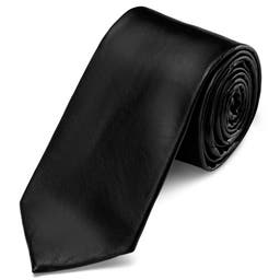 Cravate standard en similicuir noir