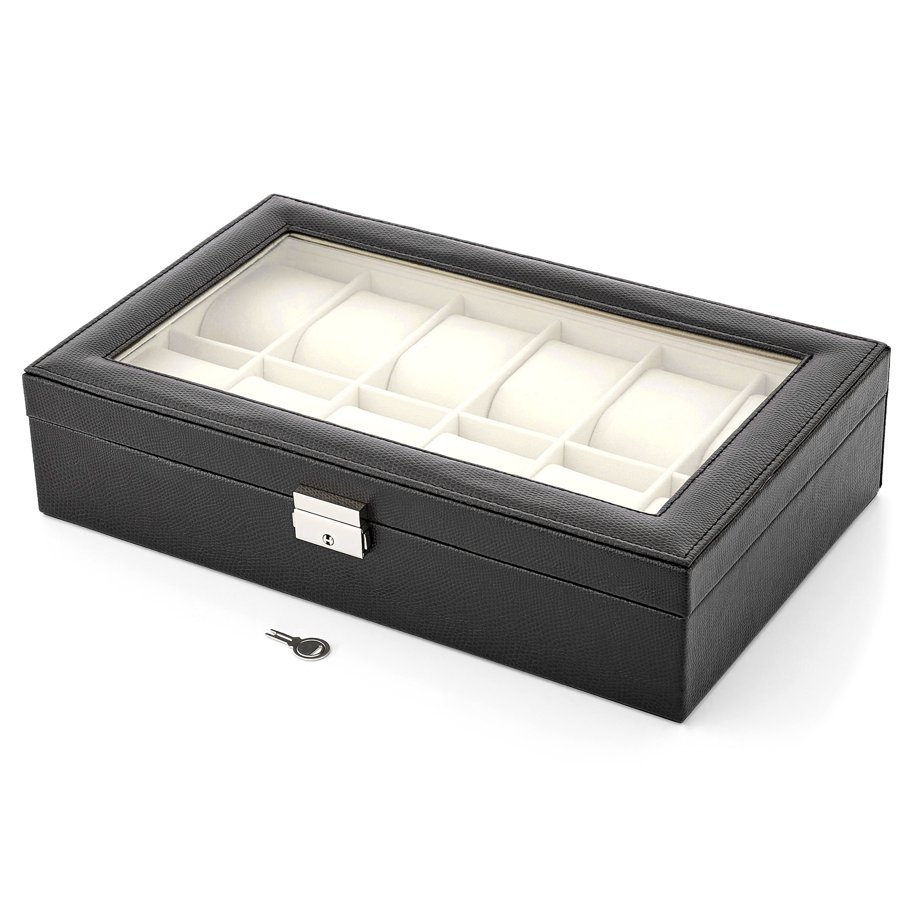 Zwarte Snakeskin Horlogedoos - 12 Horloges - 3