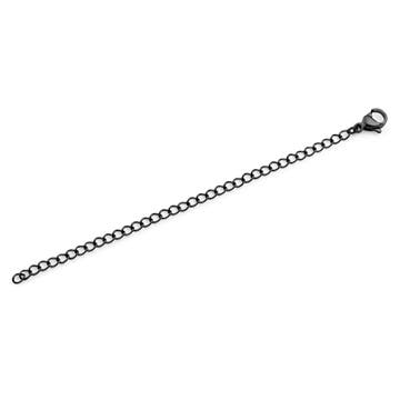 Black 304L Stainless Steel Necklace Extender 10 cm Black 304L Stainless Steel Necklace Extender 10 cm