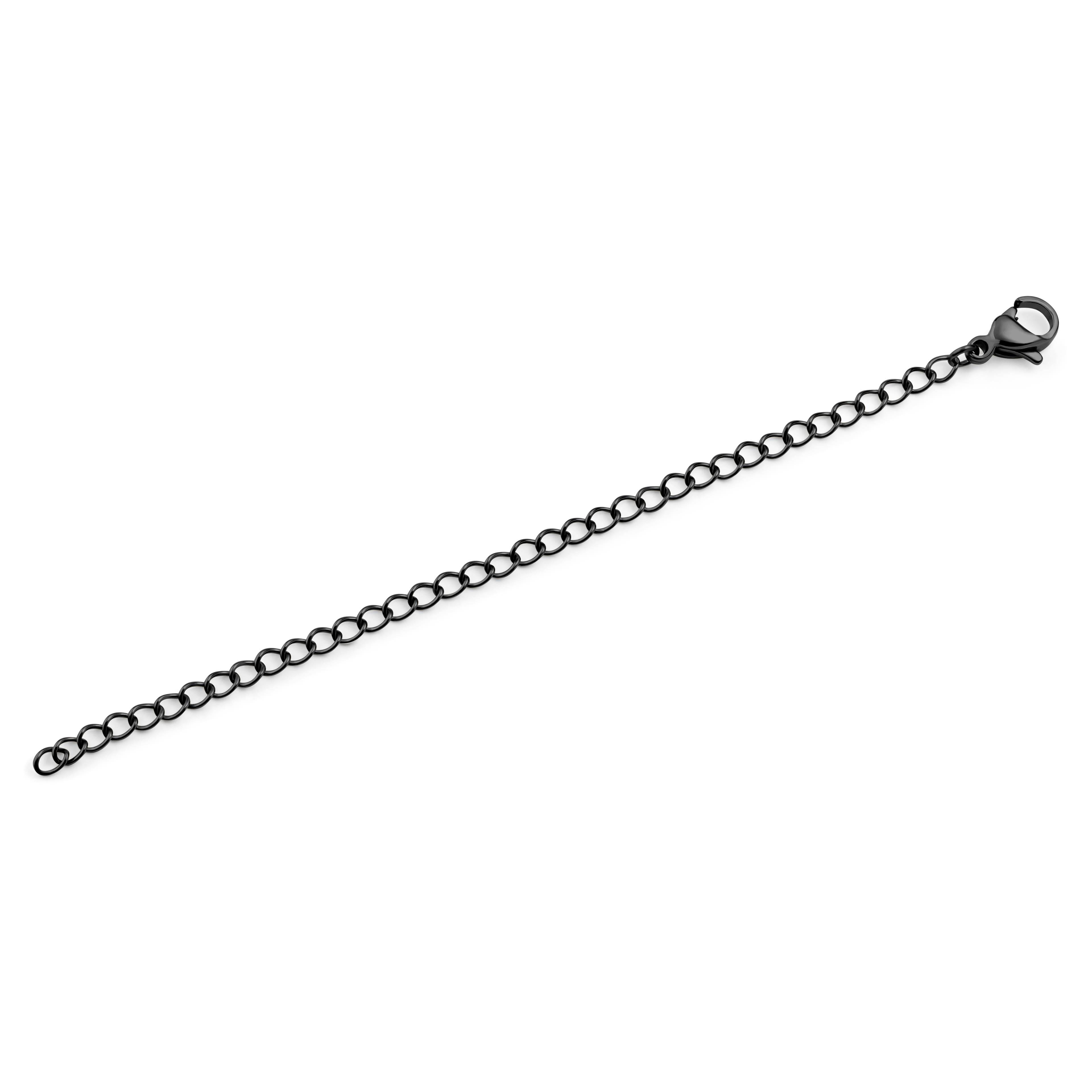 Черен удължител за колие 10см от неръждаема стомана 304 Черен удължител за колие 10см от неръждаема стомана 304