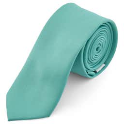 Türkisfarbene Basic Krawatte 6 cm