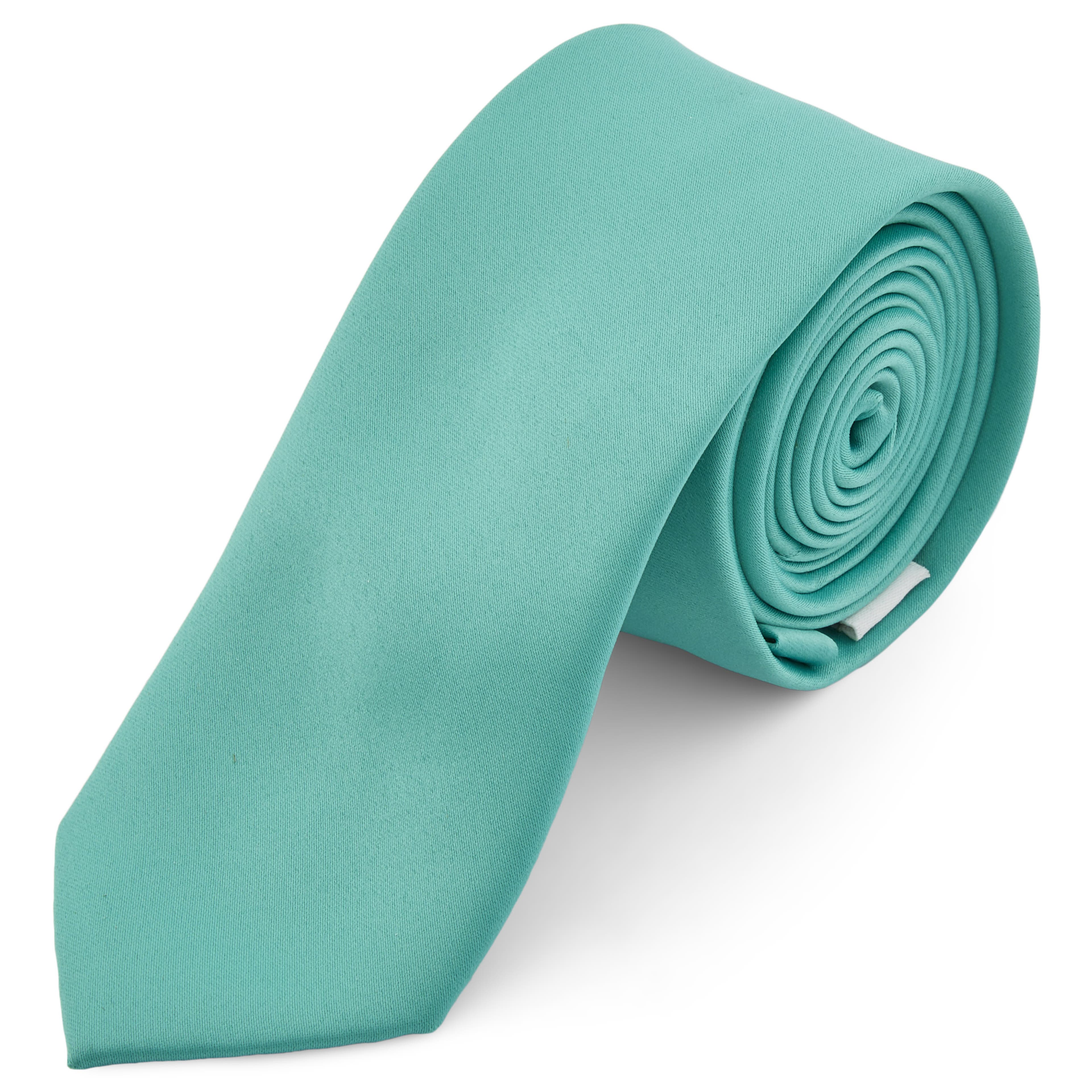 Едноцветна тюркоазена вратовръзка 6 см